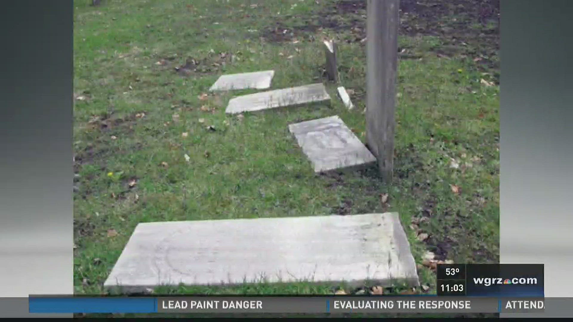 Headstones Damaged At Batavia Cemetery Wgrz