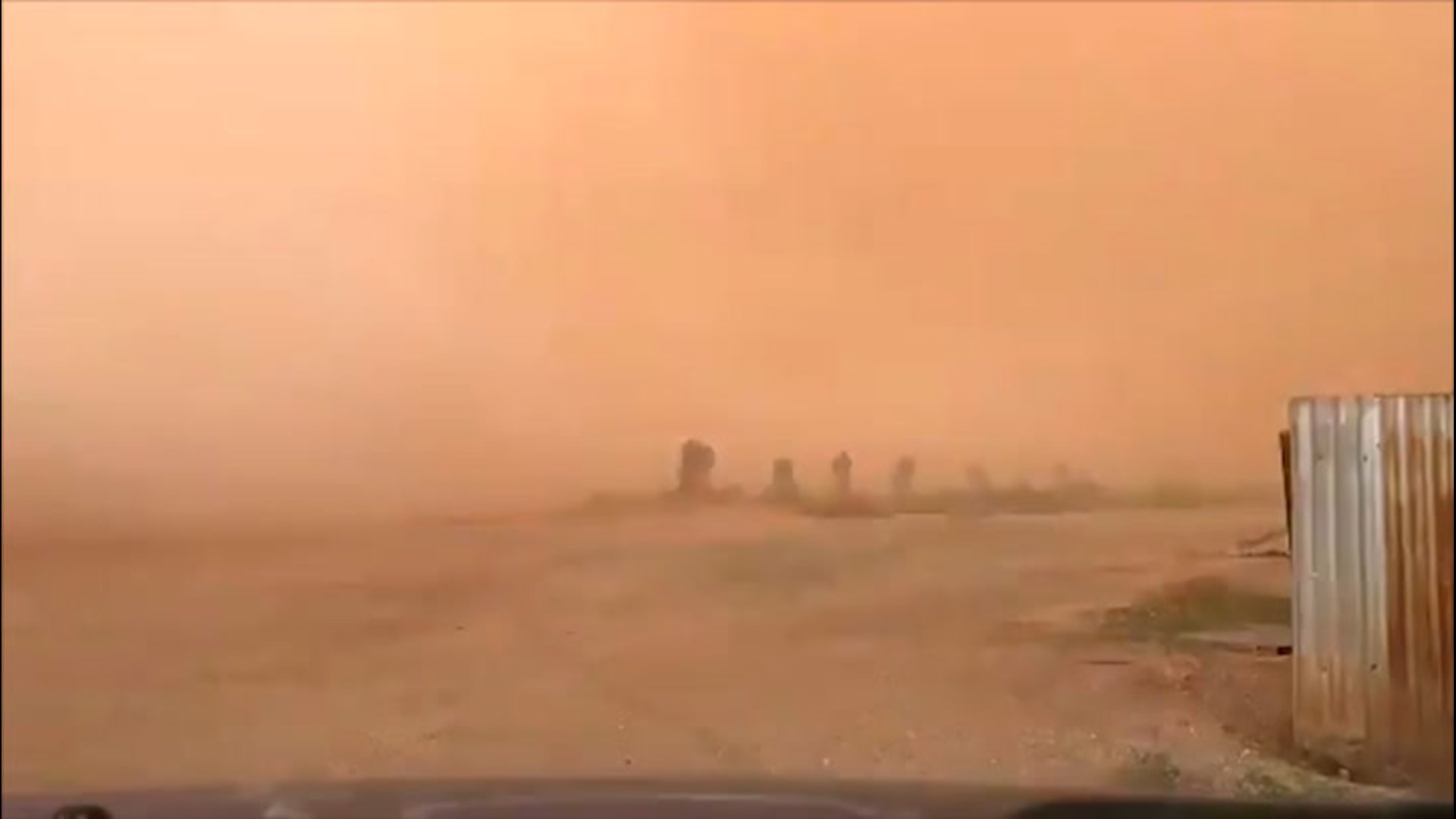 Molly and Annabel O'Dea recorded this as a massive dust storm swept through the countryside in Yongala, South Australia, on April 3.