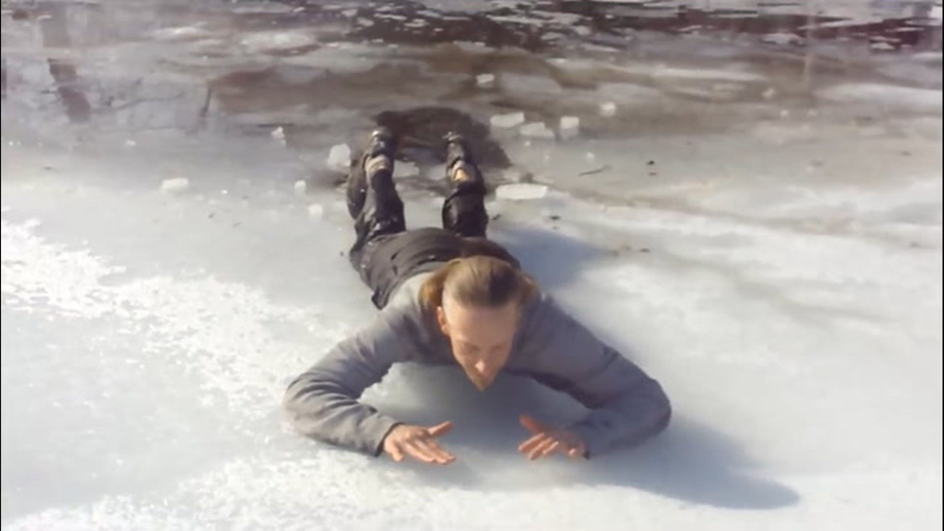 If you ever find yourself falling through ice, what are the immediate steps to take in order to get out? AccuWeather meteorologist goes over how to escape.