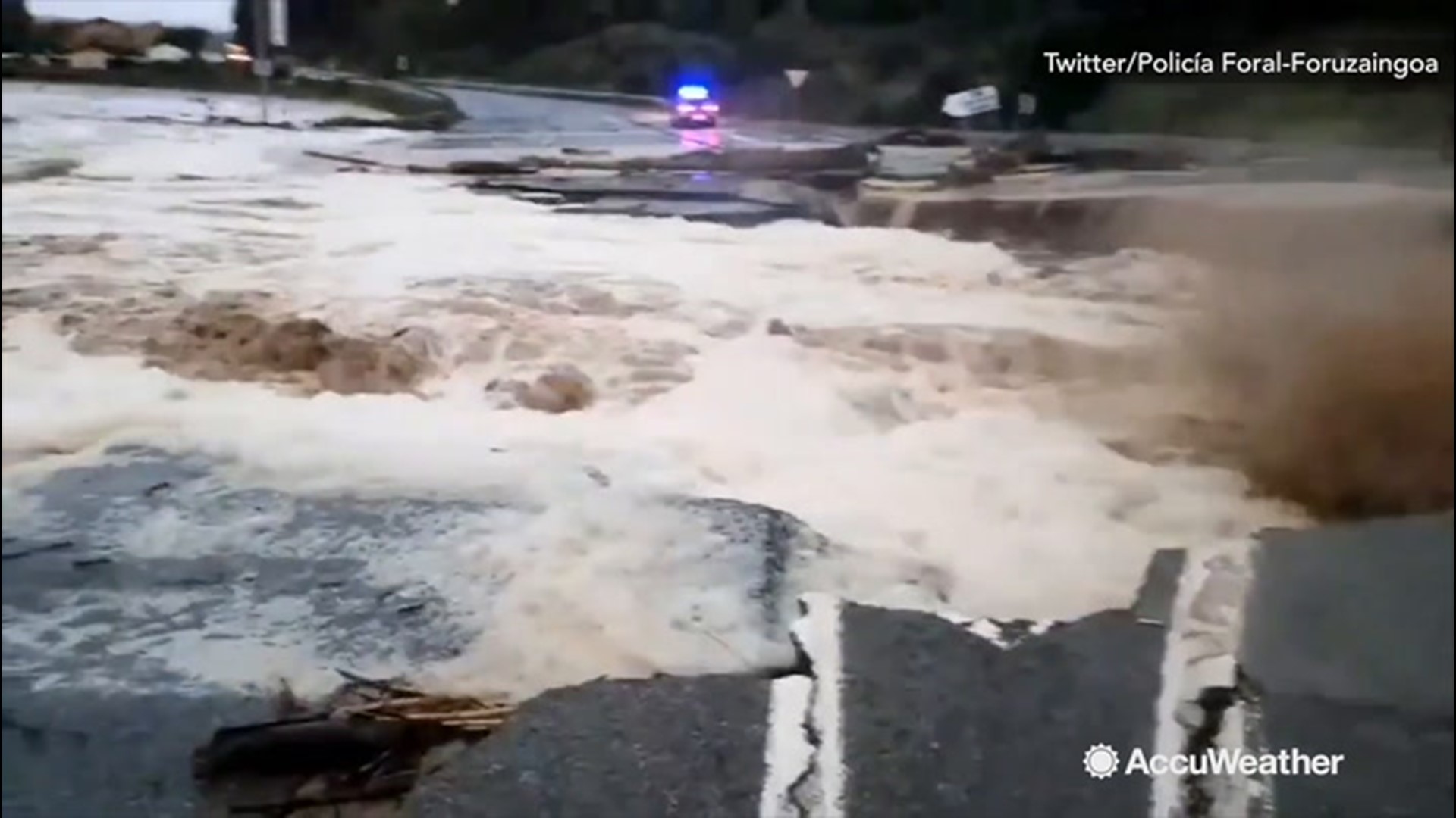 Those in the East US aren't the only once experiencing flash flooding. On July 8, in Pueyo, Spain, heavy rainfall caused flooding, which lead to sections of roads being washed away.