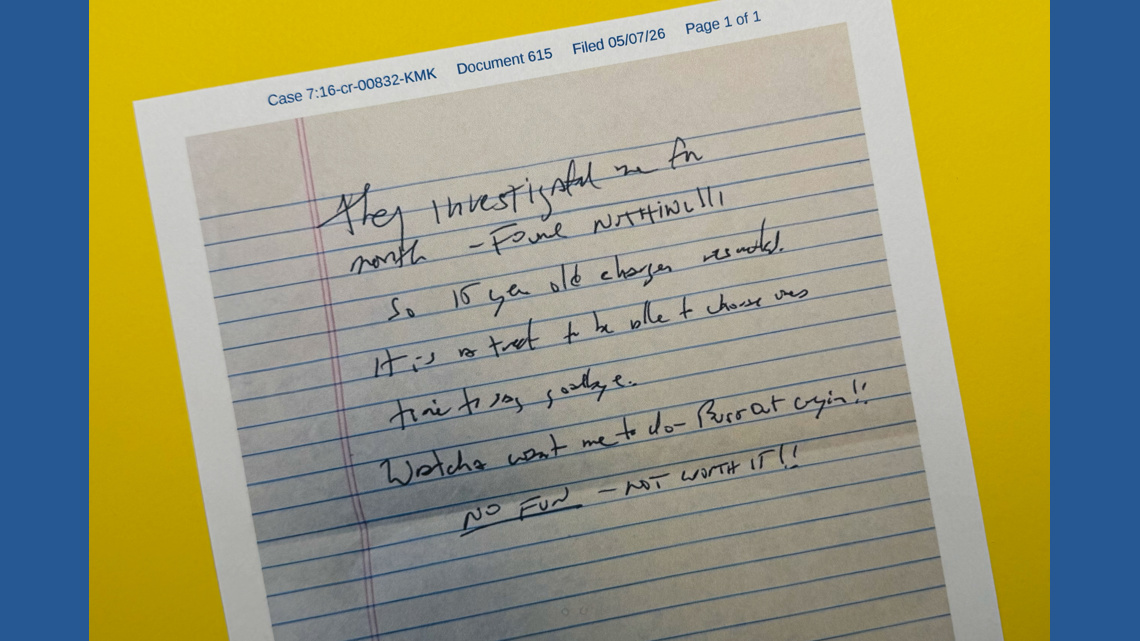 Epstein Writing Handwriting on newly released note matches one found after Epstein's ...