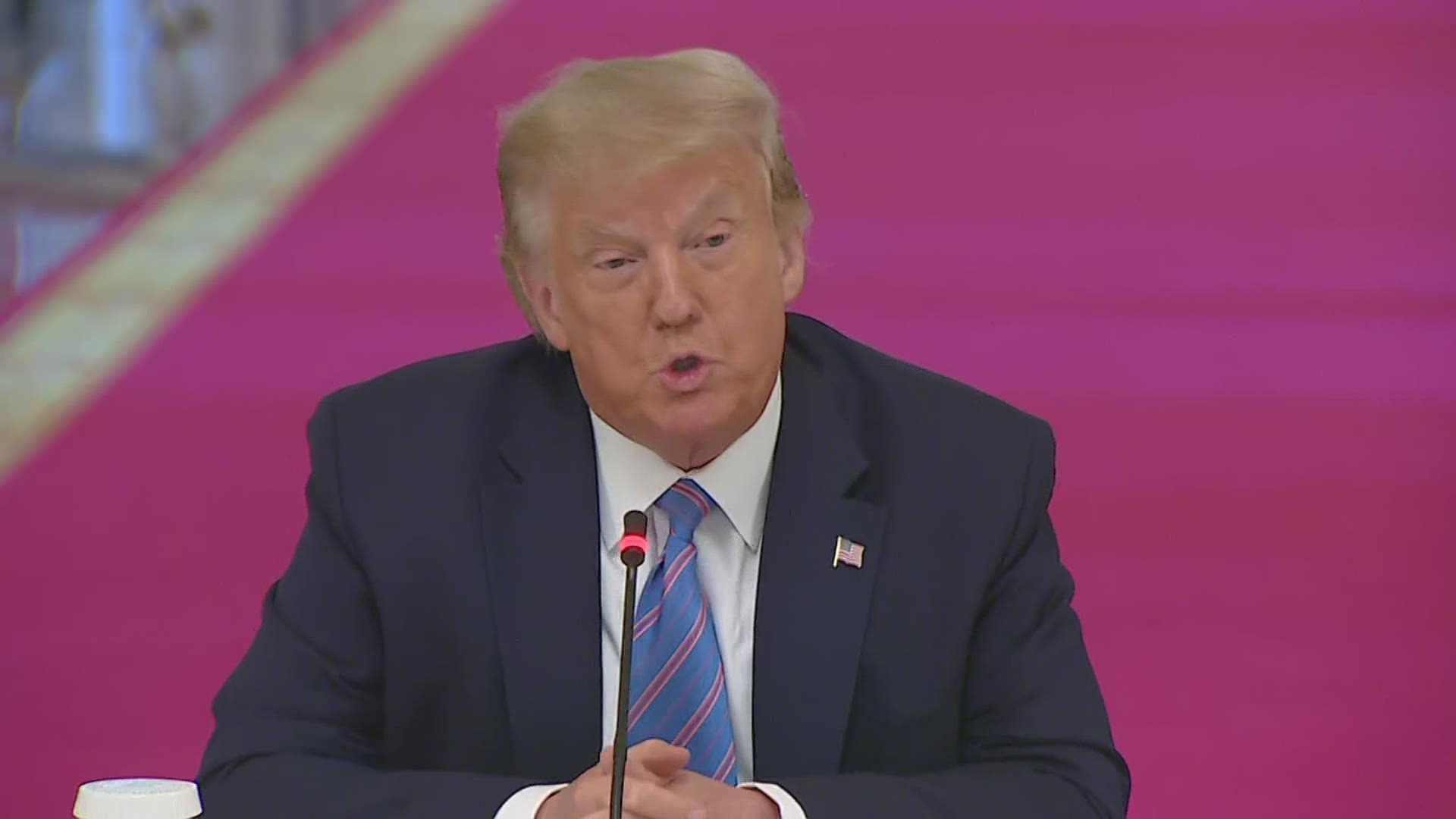 During an event on reopening schools amid the COVID-19 pandemic, Trump said his administration is going to put a lot of pressure on governors to open schools.