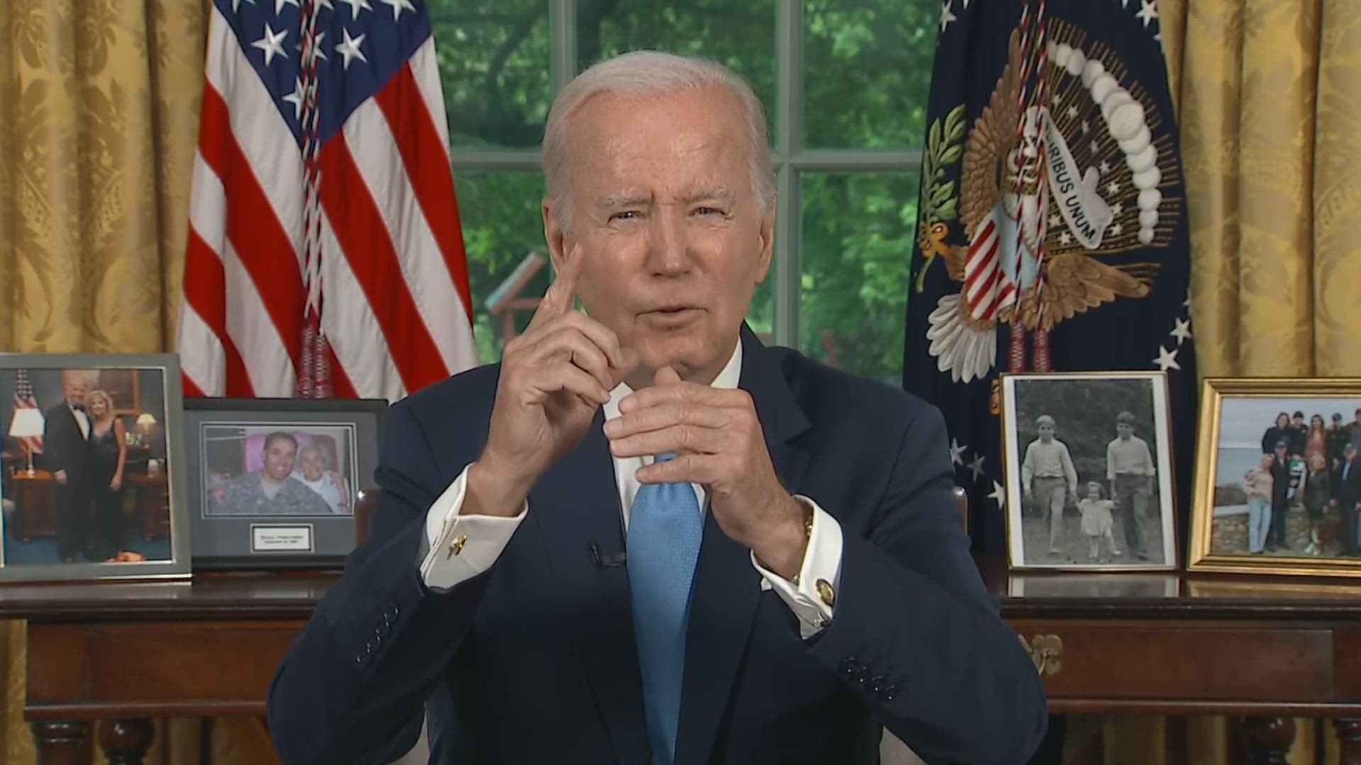 President Biden praised bipartisanship and a budget agreement that suspends the nation's debt ceiling and eliminates the potential for a government default.