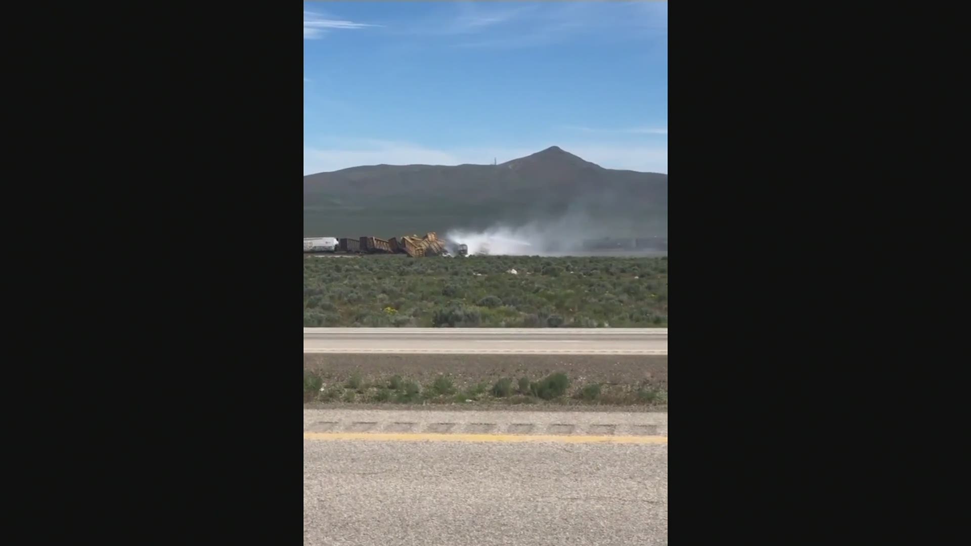 A 60-mile stretch (96 kilometers) of U.S. Interstate 80 in northeast Nevada was closed for a time while emergency crews responded to a train derailment.