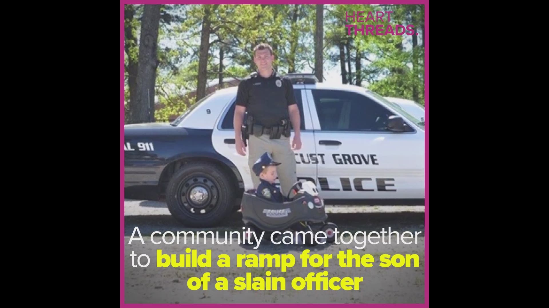 Chase Maddox was killed in the line of duty in 2018 leaving behind a wife and two boys. So the community came together to build a wheelchair ramp for Chase's oldest son.