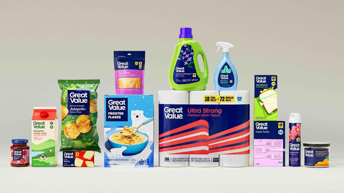 Great valueページ Walmart reveals new packaging for its Great Value store brand