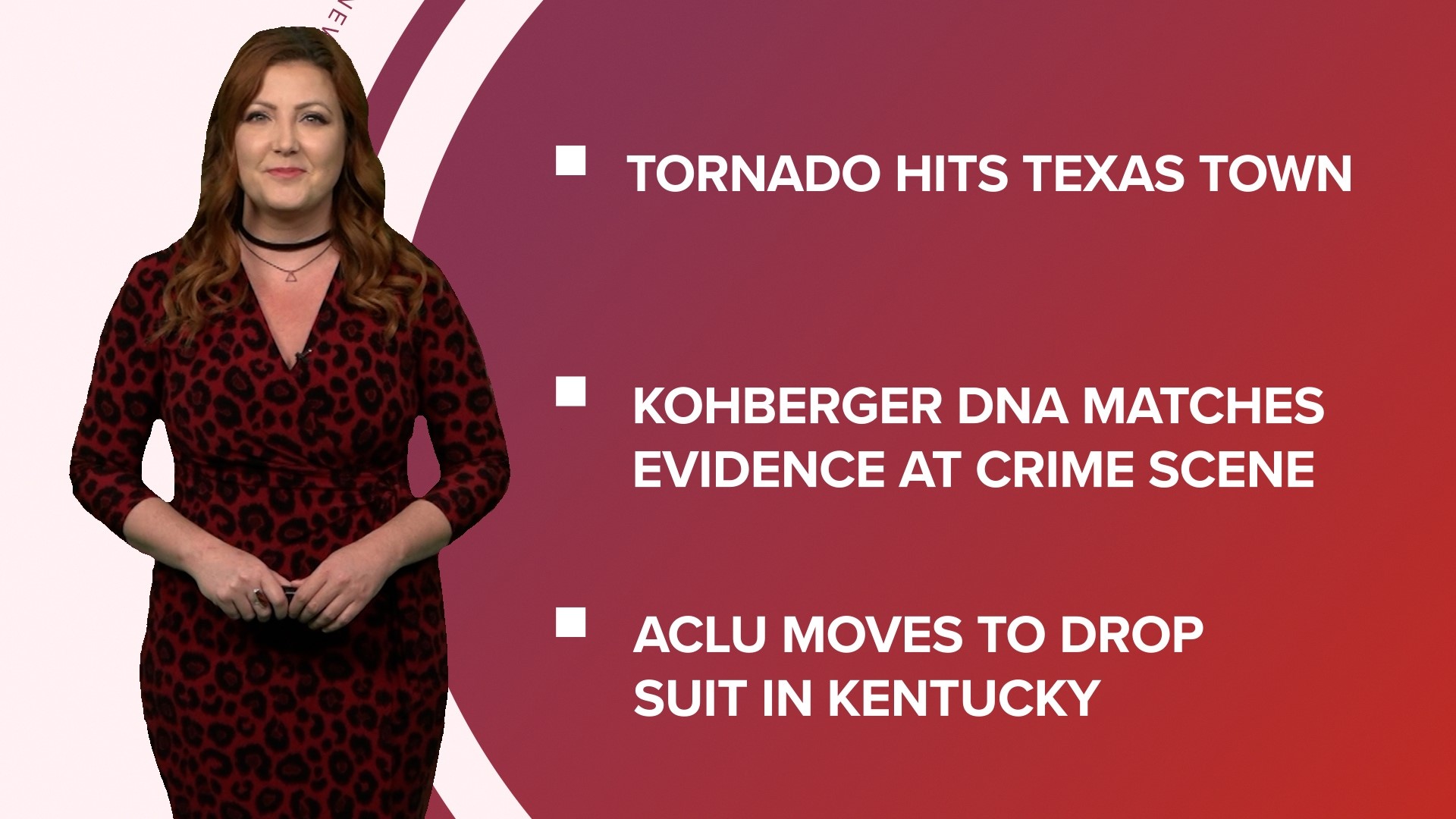 A look at what is happening in the news from a tornado touches down in a Texas down to DNA evidence in the Idaho murders case and the FTC suing Amazon.