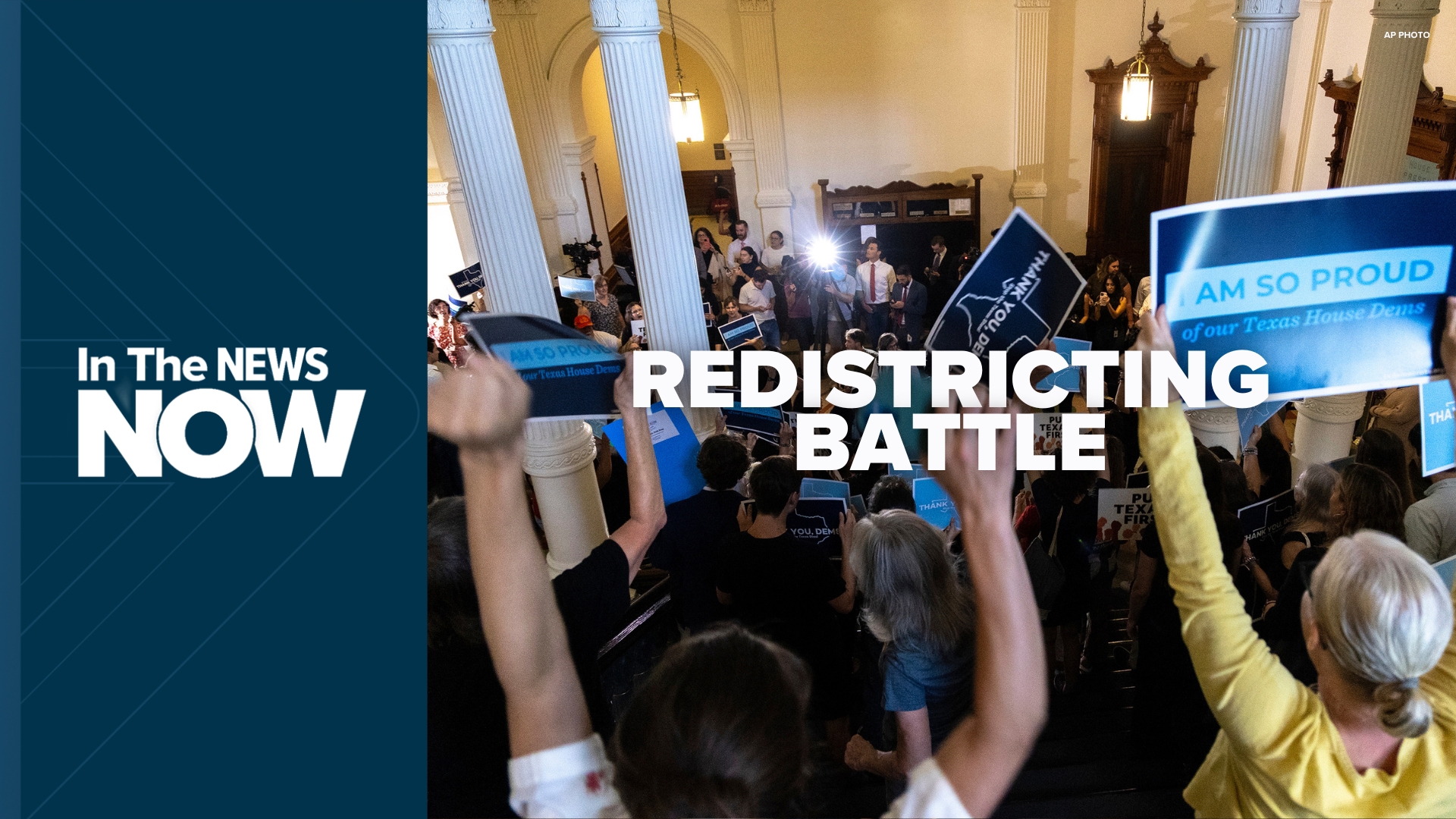 Texas Democrats returned to the state capitol after leaving to block a redistricting vote, while California and other states consider redrawing districts in response