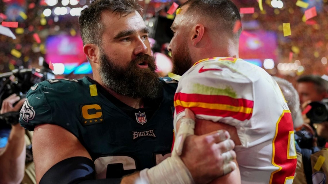 Travis Kelce Emotionally Reacts to Beating Brother Jason at the Super Bowl:  'I Love Him'