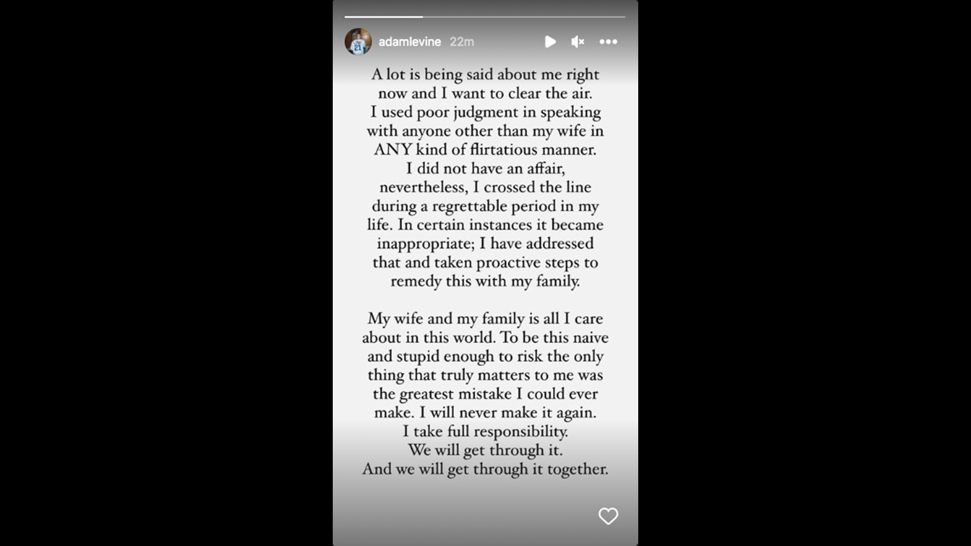 Adam Levine Addresses Cheating Allegations, Admits He 'Crossed the Line
