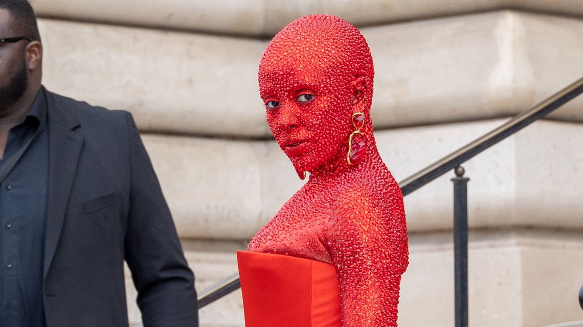Doja Cat Wears 30,000 Red Crystals at Schiaparelli Show: Photos