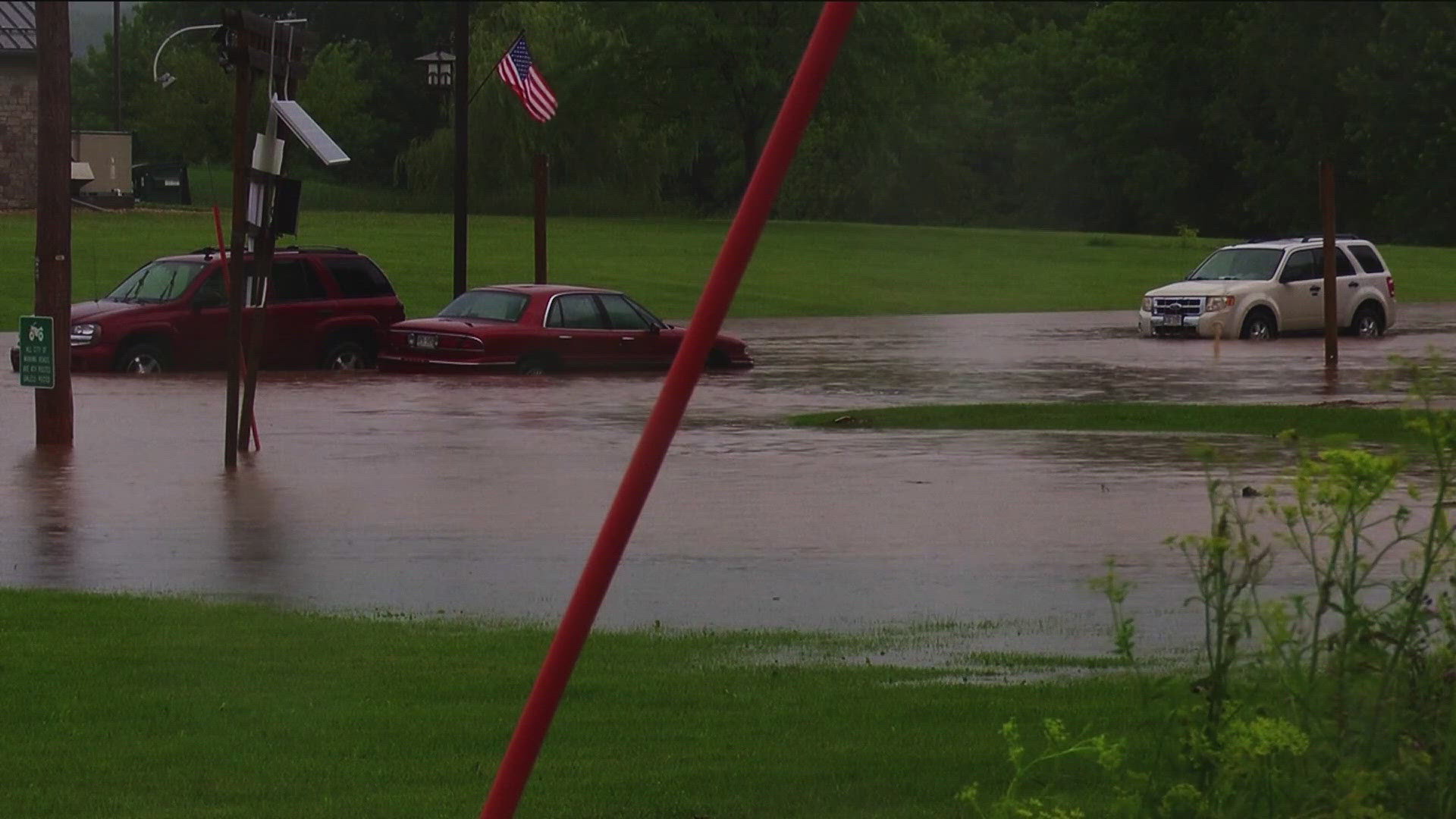 The dam in Manawa, Wisconsin along the Little Wolf River was breached about 1:45 p.m. by floodwaters, meteorologist Scott Cultice said.