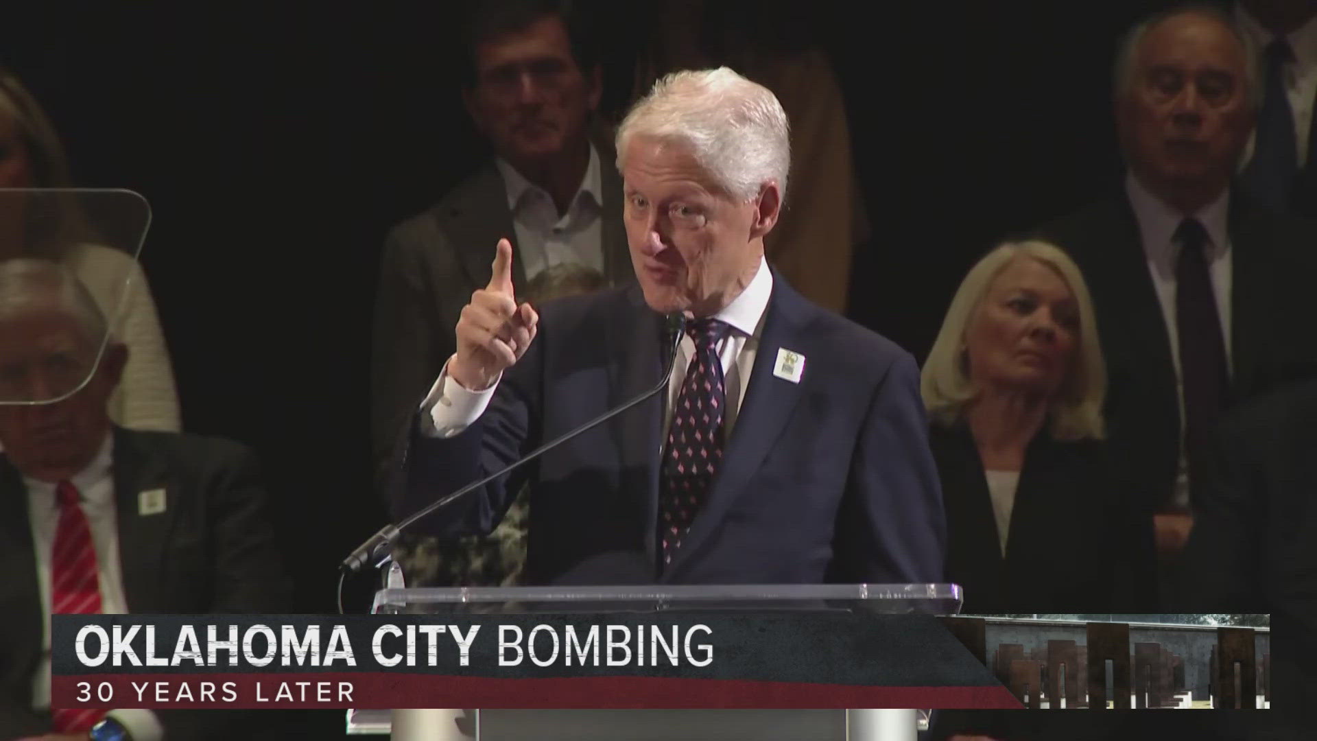 Bill Clinton, who was the U.S. president at the time of the Oklahoma City Bombing in 1995, was the keynote speaker at the ceremony.