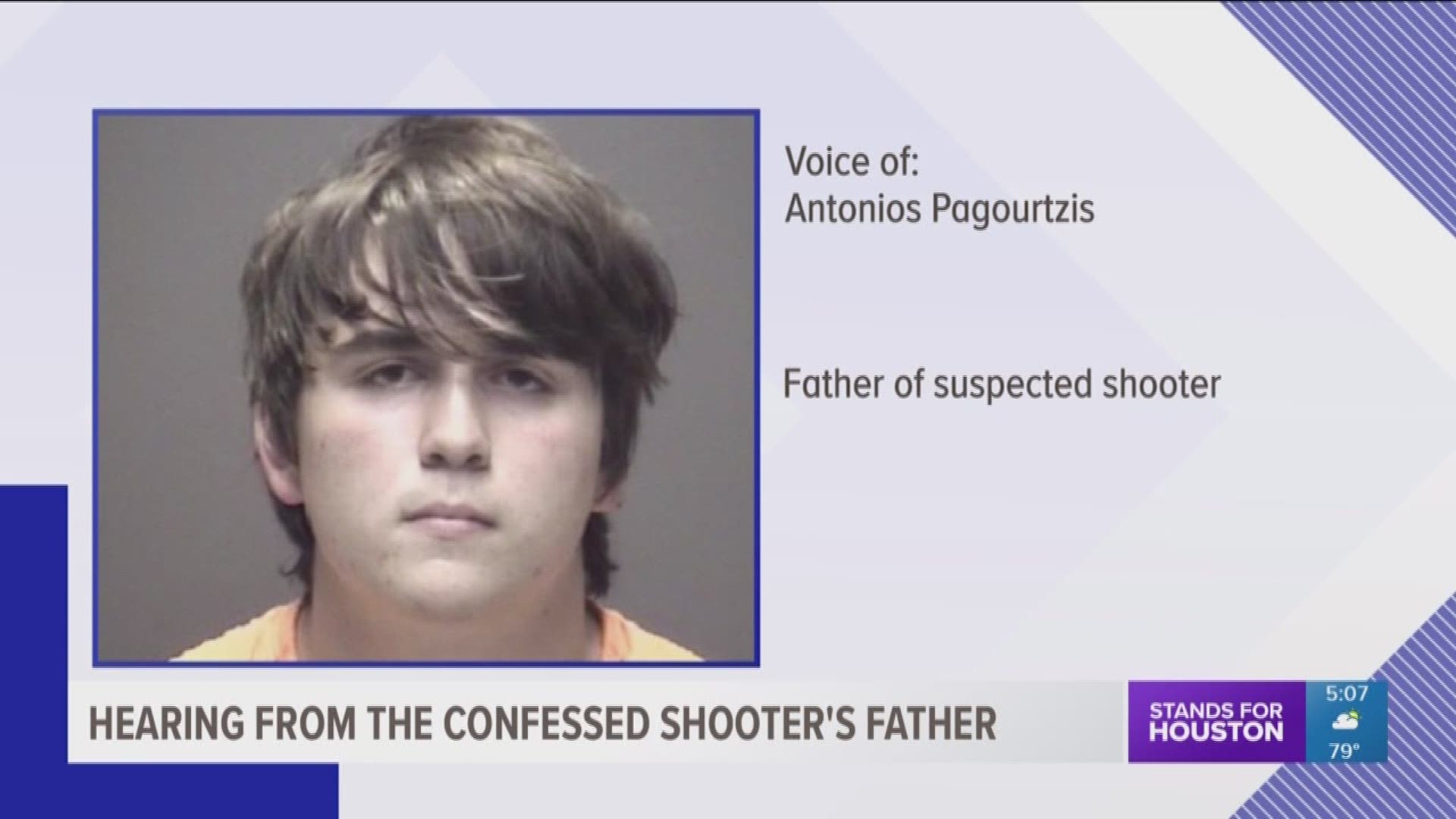 Antonio Pagourtzis says he has the "same exact pain" as the parents of the victims of the Santa Fe High School shooting. Pagourtzis called his son, Dimitrious, a "good boy" and "a victim."