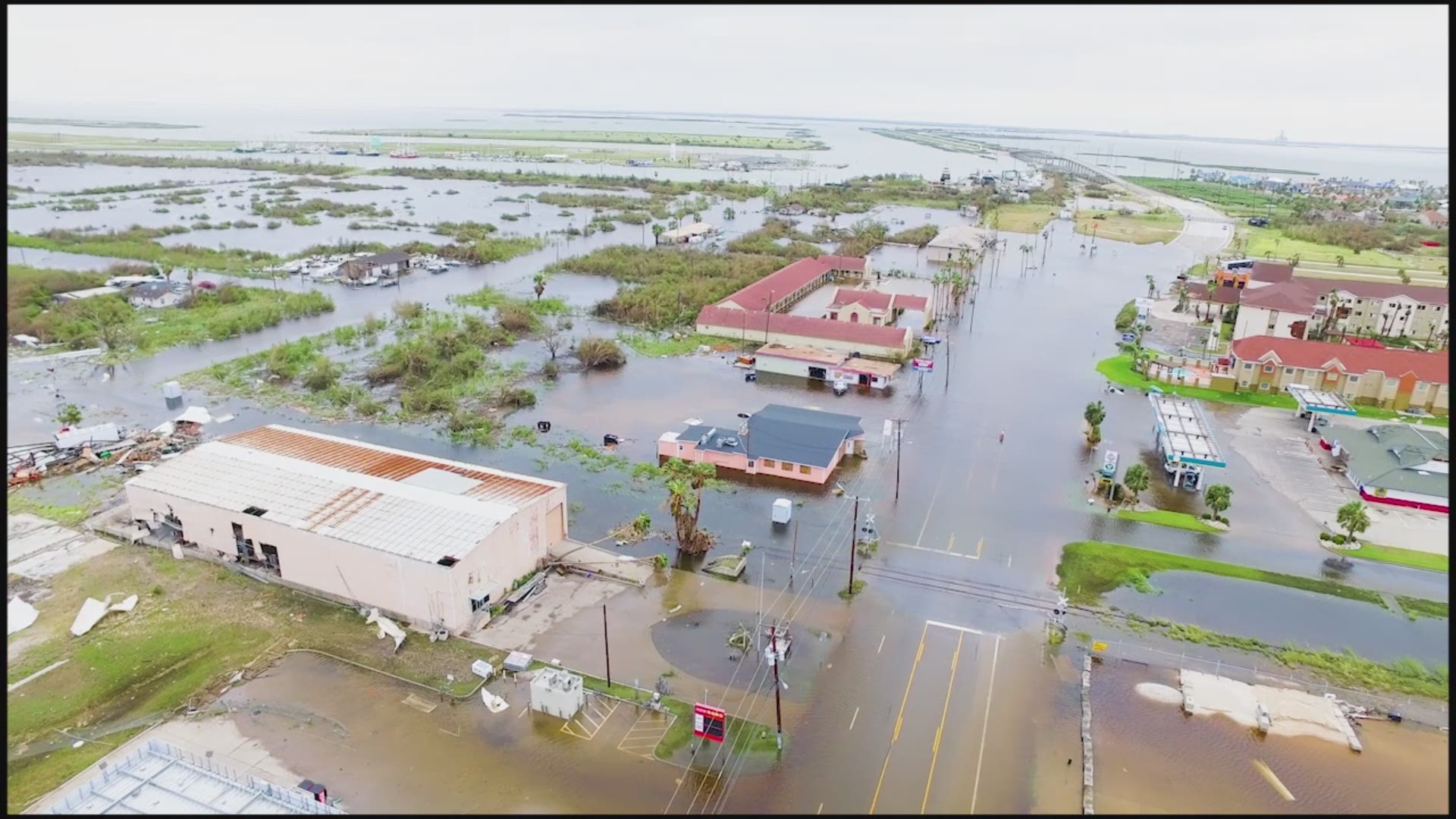 KIII 3 News drone footage of the incredible damage seen Sunday, Aug. 27, in Aransas Pass, Texas, after Hurricane Harvey came ashore.