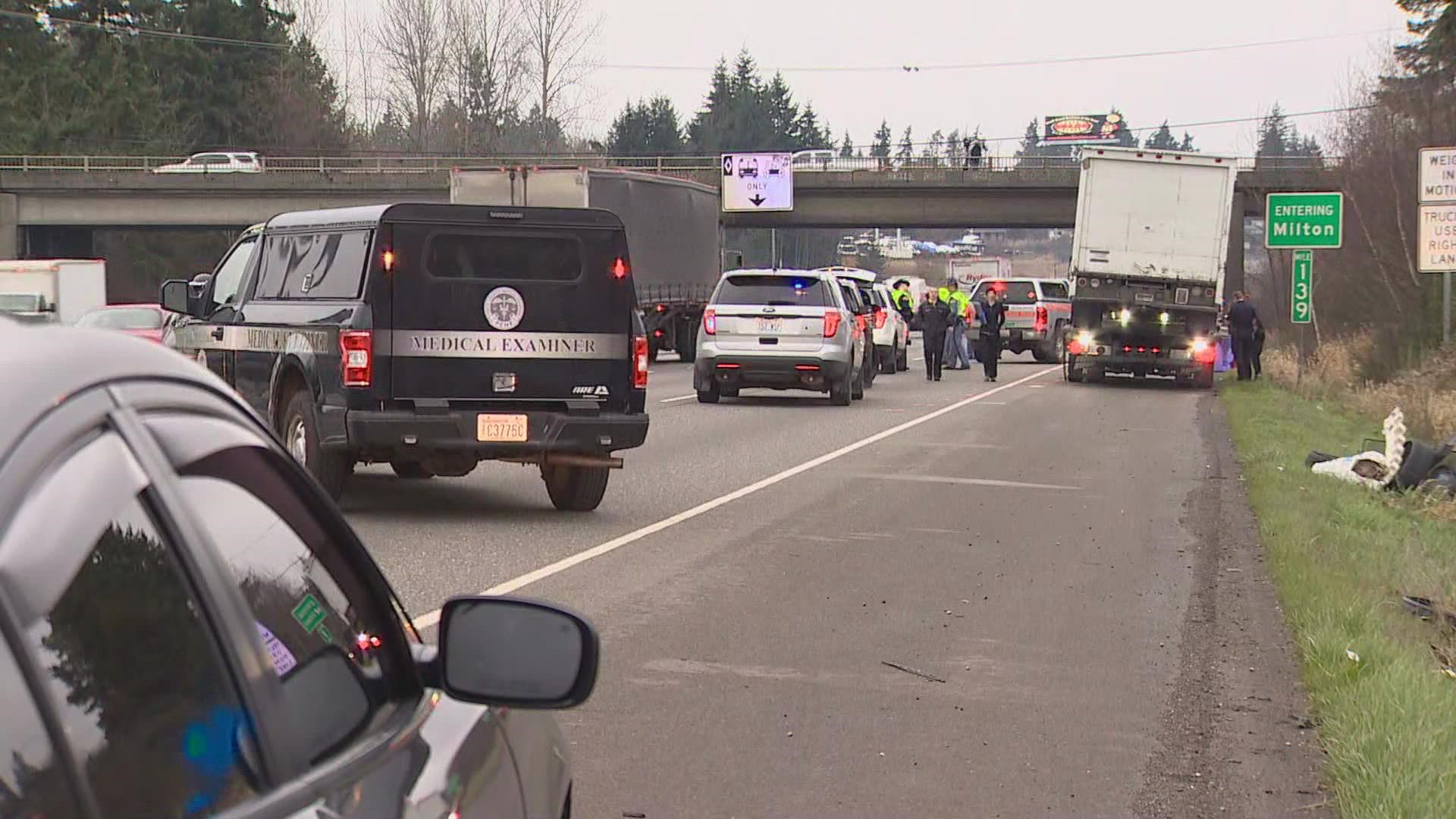 The driver of the FedEx semi-truck is in custody on suspicion of driving under the influence.