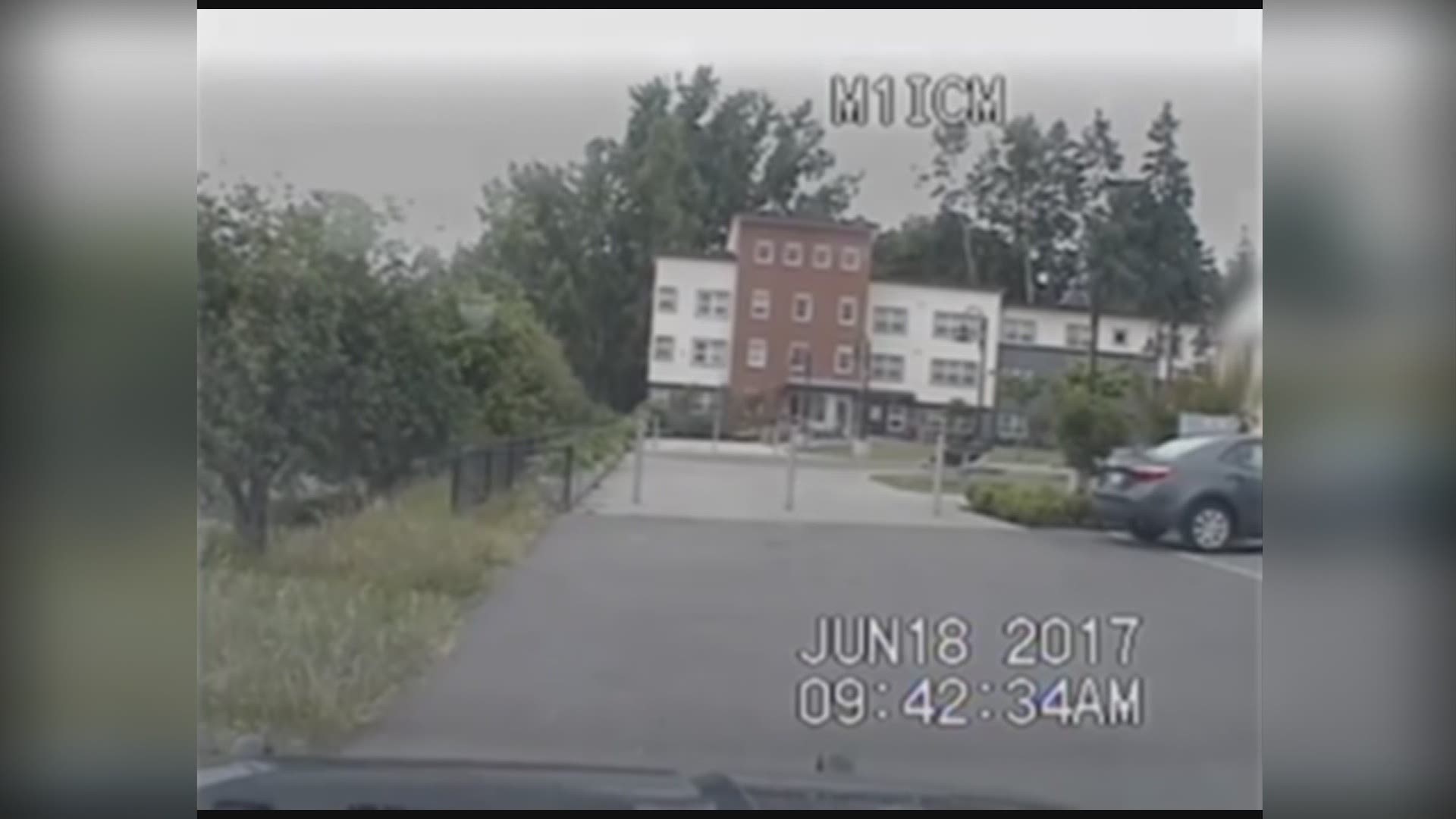 The video here was produced by a KING 5 editor, merging audio from a police dash camera with surveillance video. KING 5 cannot verify that the audio was synchronized accurately with the video. The video here is a "best guess" by KING and should not be viewed as a definitive recording of the fatal shooting of Charleena Lyles by Seattle Police officers that happened on June 18, 2017. This video was originally edited and published on June 19, 2017.