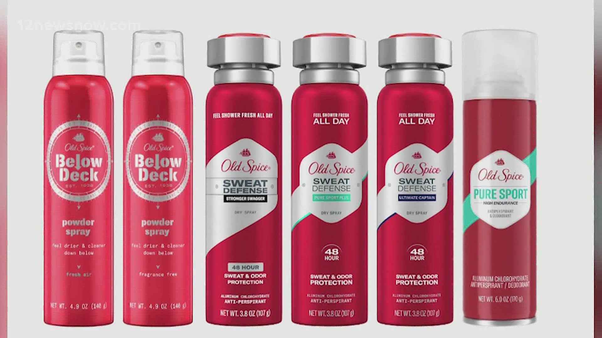 The deodorant sprays were sold in stores and online.