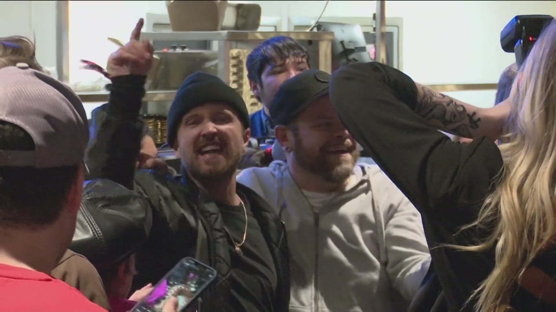 Aaron Paul and Bryan Cranston came to Boise this weekend to promote their Mezcal liquor Dos Hombres, while making multiple stops throughout town.