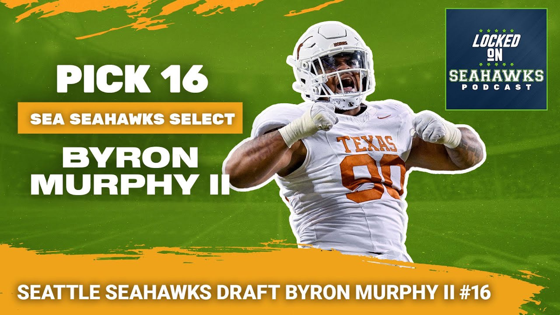 The Seattle Seahawks have selected Texas Longhorns defensive lineman Byron Murphy II with the sixteenth overall pick in the 2024 NFL Draft.