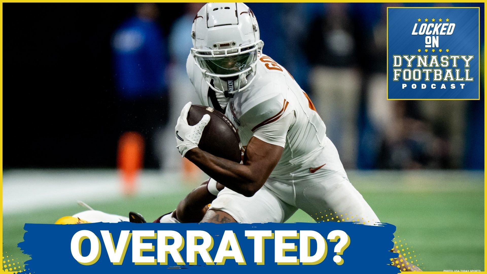 Texas WR Matthew Golden is one of the biggest risers at the wide receiver position over the last month. But is he now overvalued in rookie drafts?