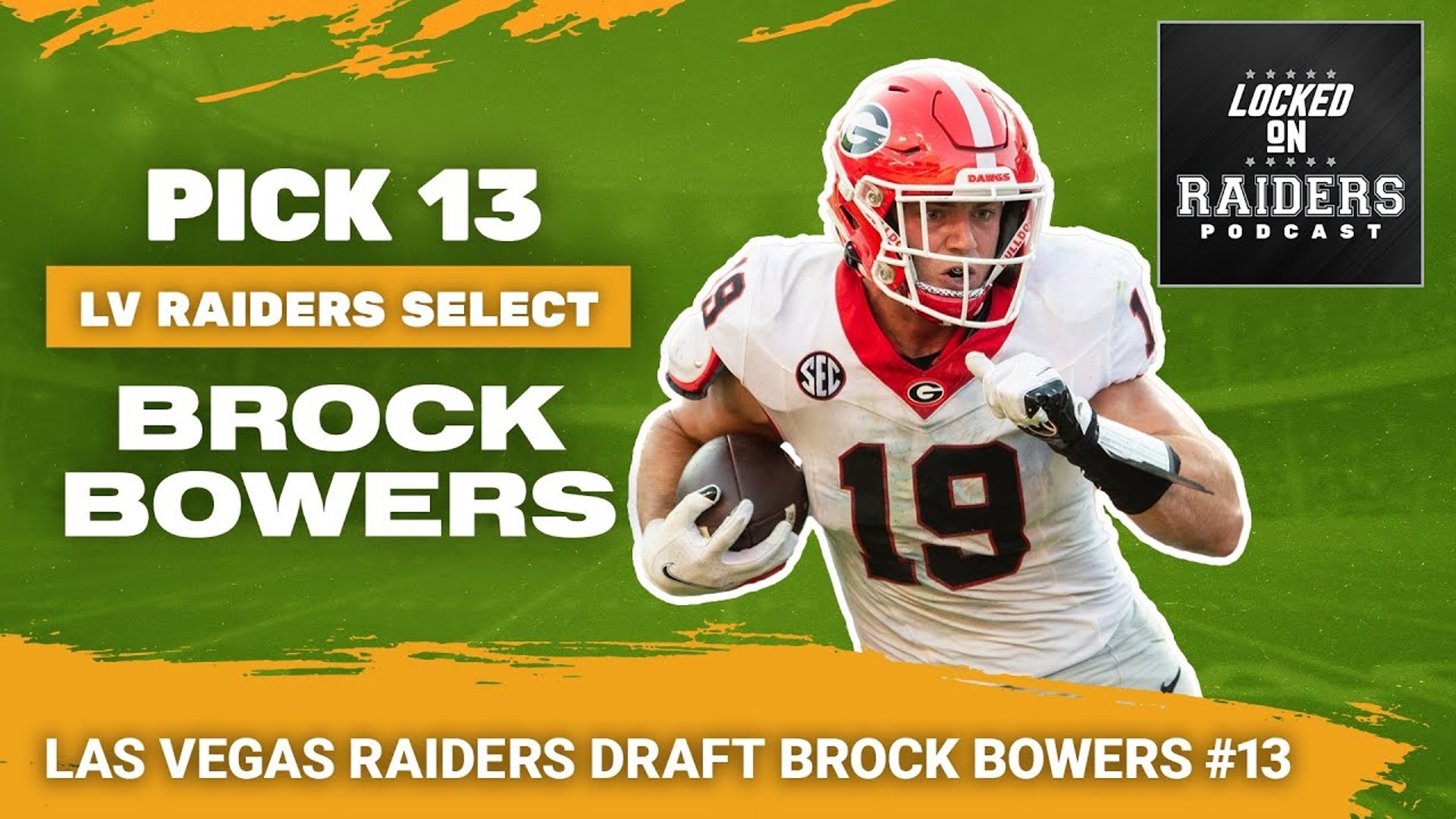 The Las Vegas Raiders have selected Georgia Bulldogs tight end Brock Bowers with the thirteenth overall pick in the 2024 NFL Draft.