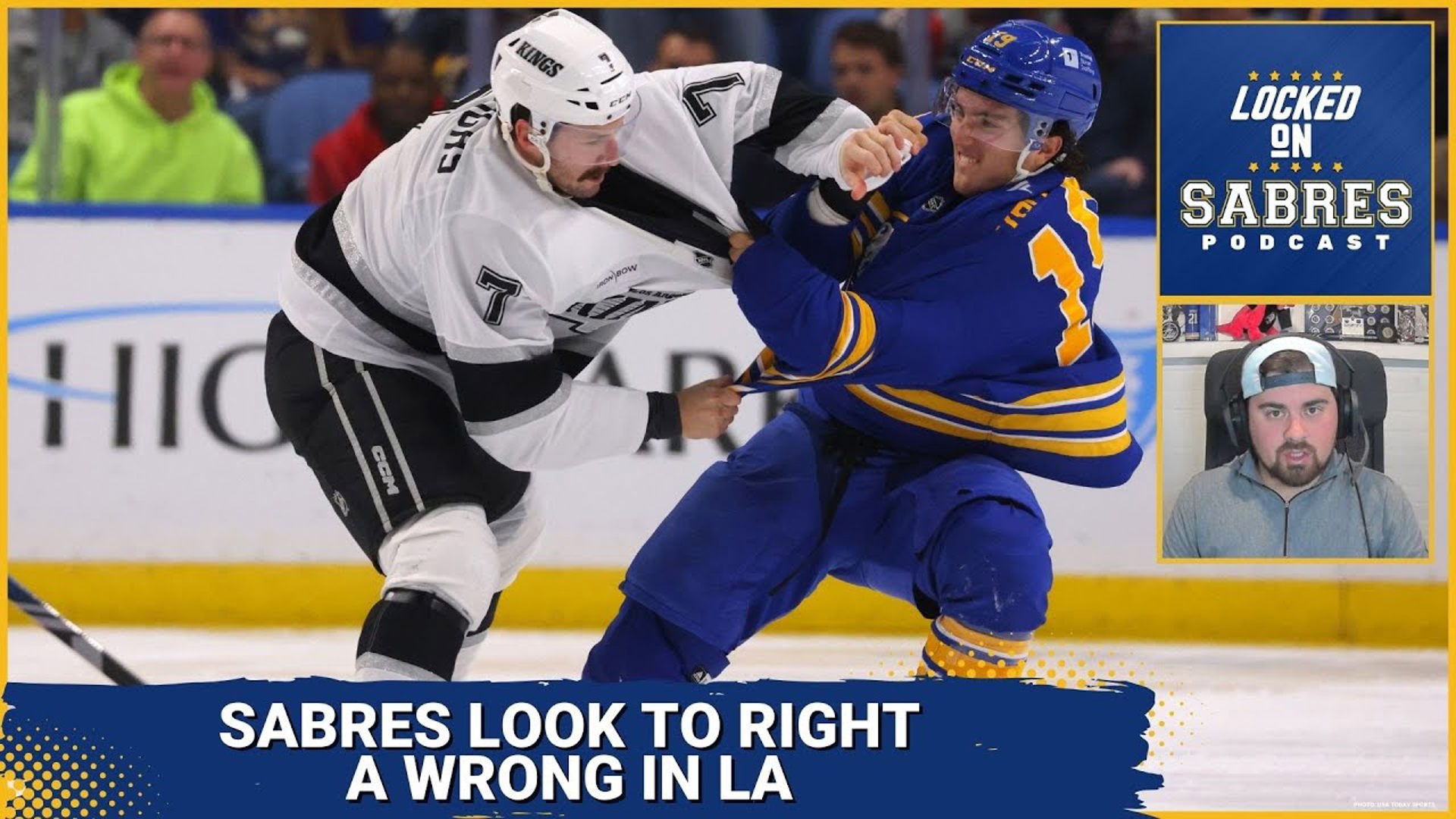 The Sabres are in LA ahead of a tough matchup with the Kings and it just got tougher as they're looking at no Tage Thompson or Alex Tuch for the game.