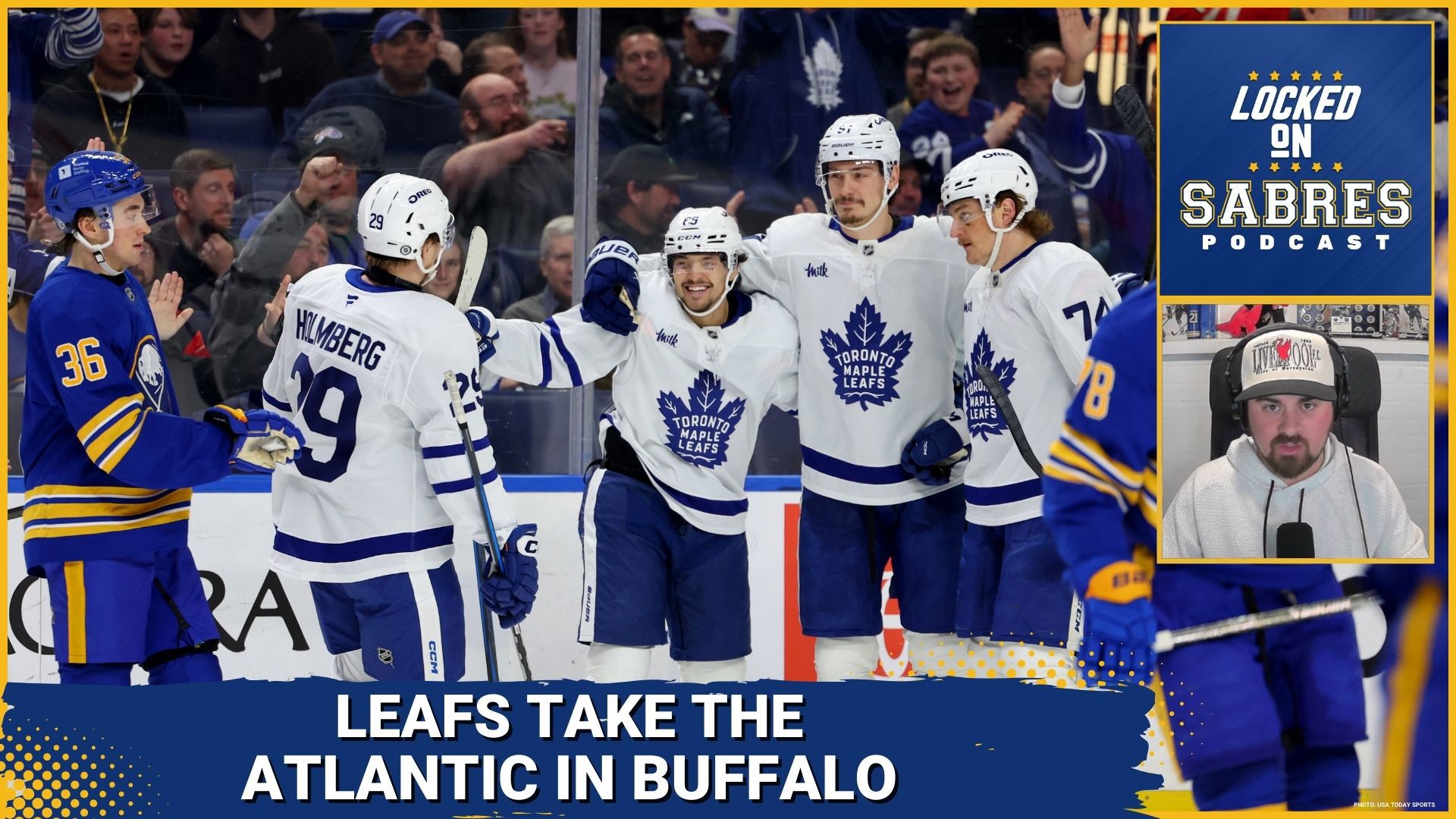 The Leafs win the division with a 4-0 win over the Sabres led by Anthony Stolarz, the latest Sabre killer.