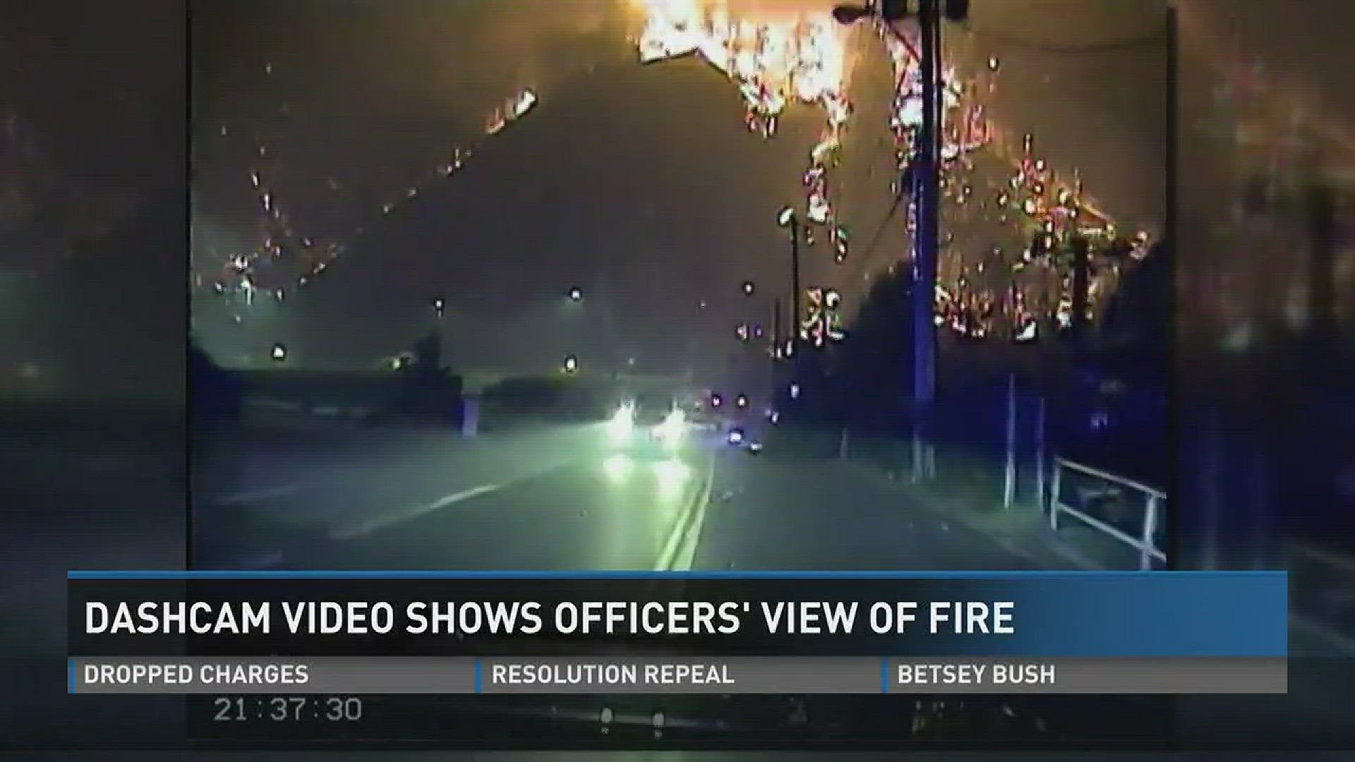 July 3, 2017: Dashcam video shows a first-hand look at what first responders saw the night fire engulfed thousands of acres in Sevier County.