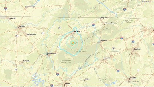 Largest earthquake in knoxville
