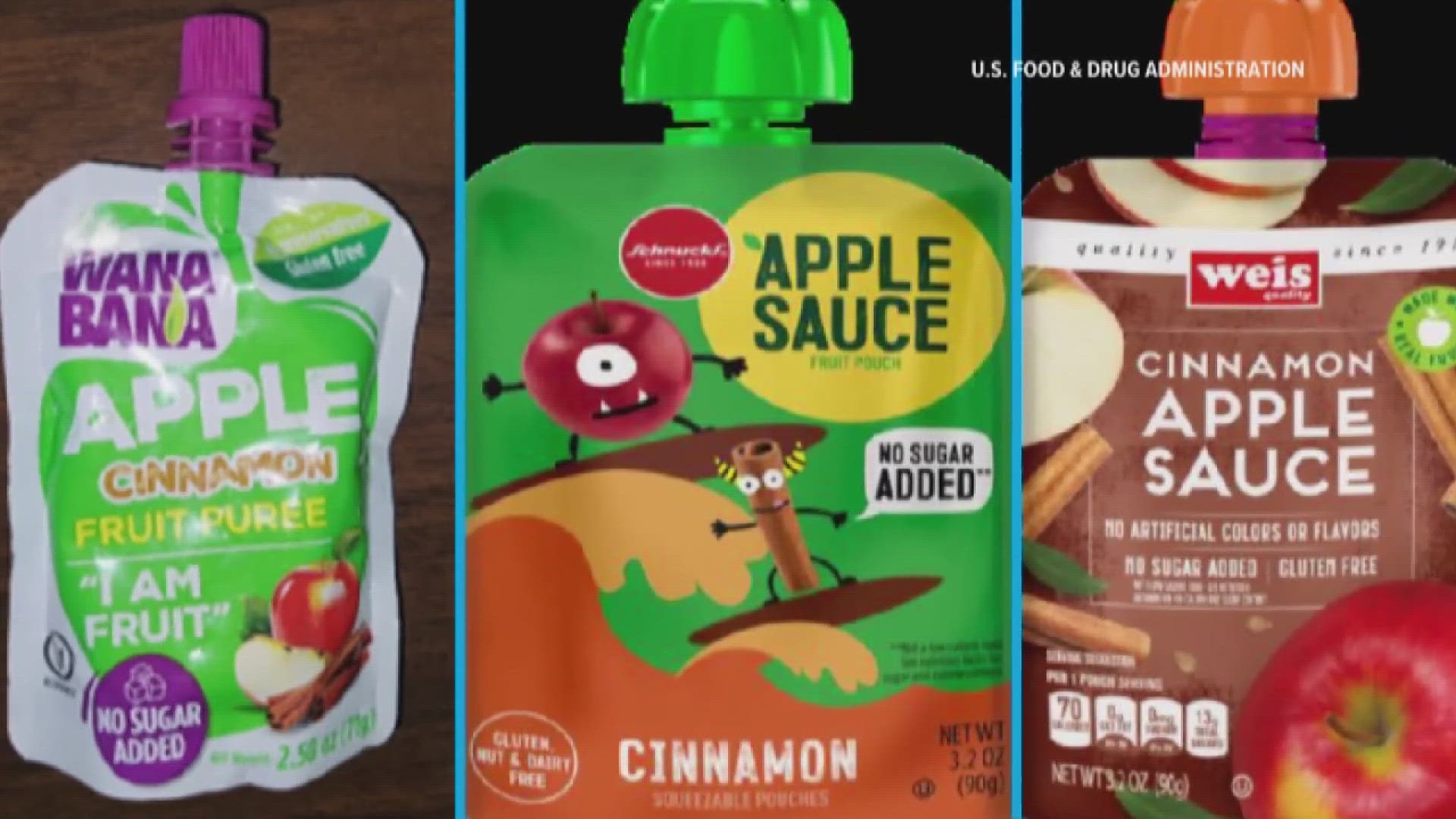 At least 22 toddlers in 14 states were sickened by lead linked to tainted pouches of cinnamon apple puree and applesauce.