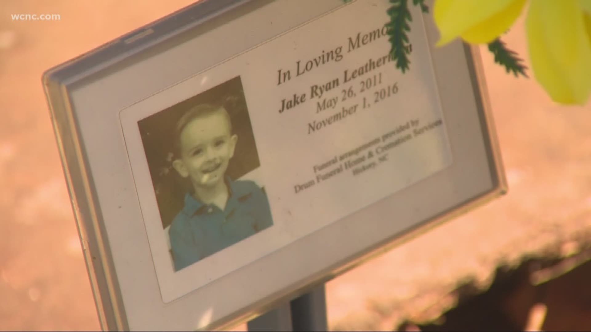 In the back of a Hickory cemetery, a 5-year-old boy who lost his battle with cancer was laid to rest. But instead of a grave marker for Jake Leatherman, there's just mud and a plywood slab.