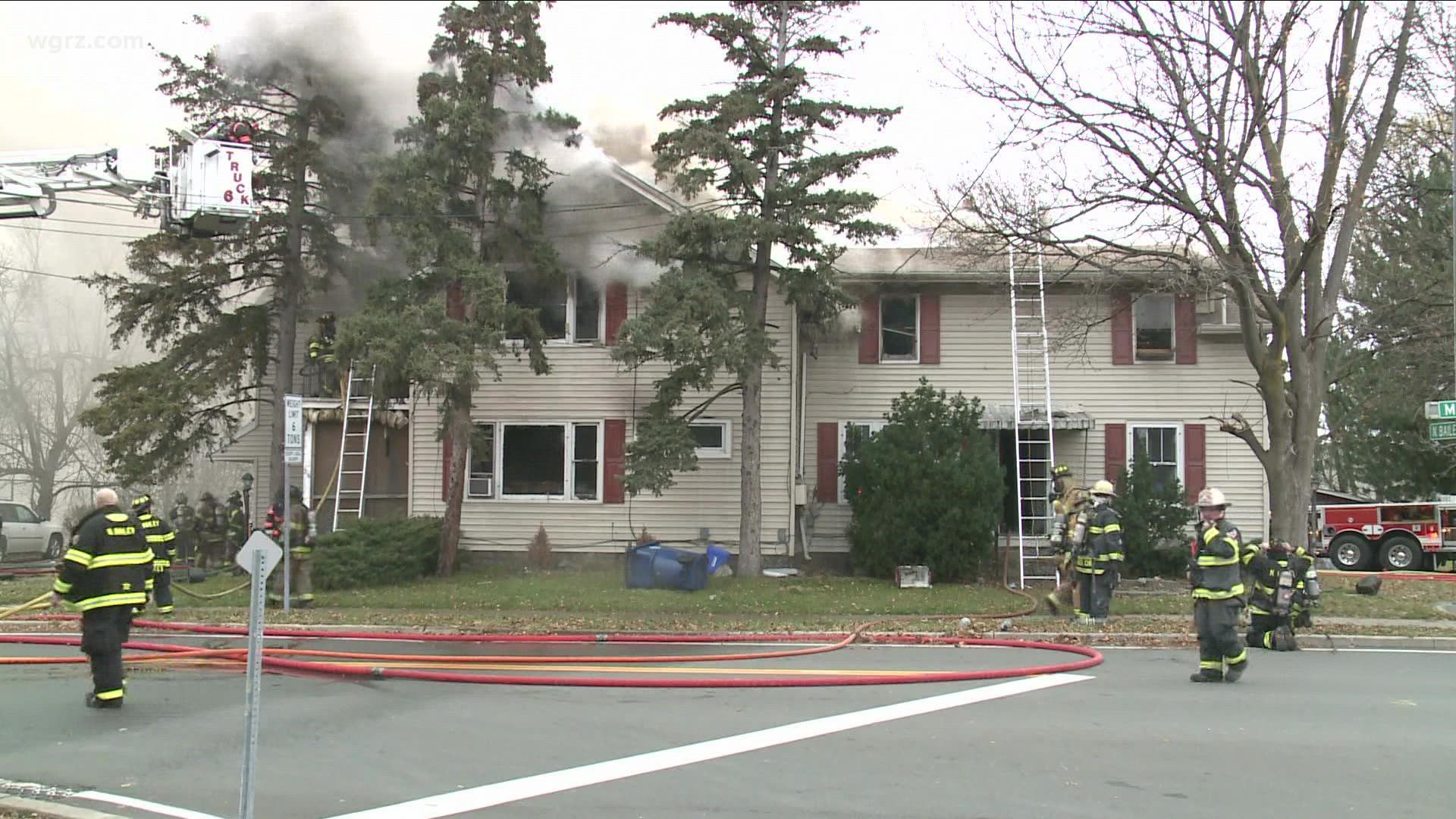 The fire quickly spread and additional fire companies were called in to help at Meyer Road home.