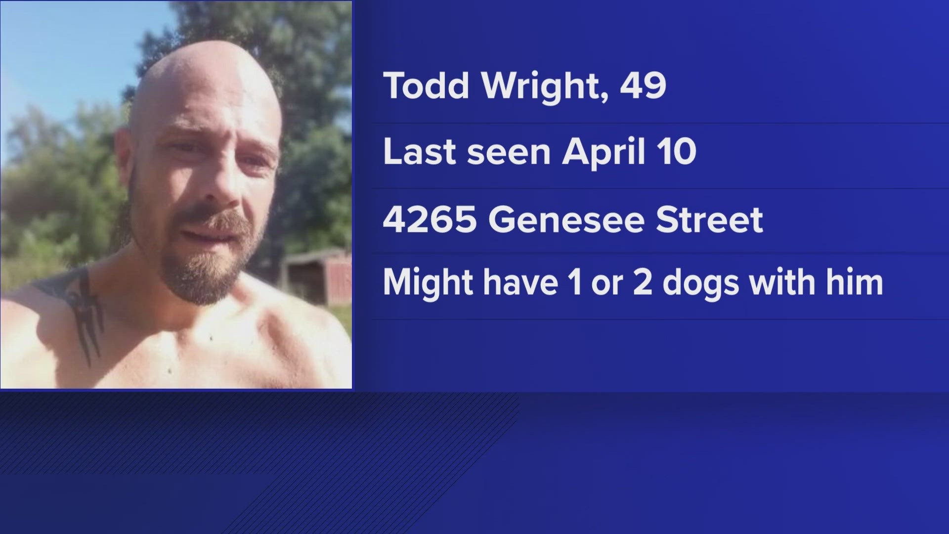 Cheektowaga Police looking for missing 49-year-old Todd Wright