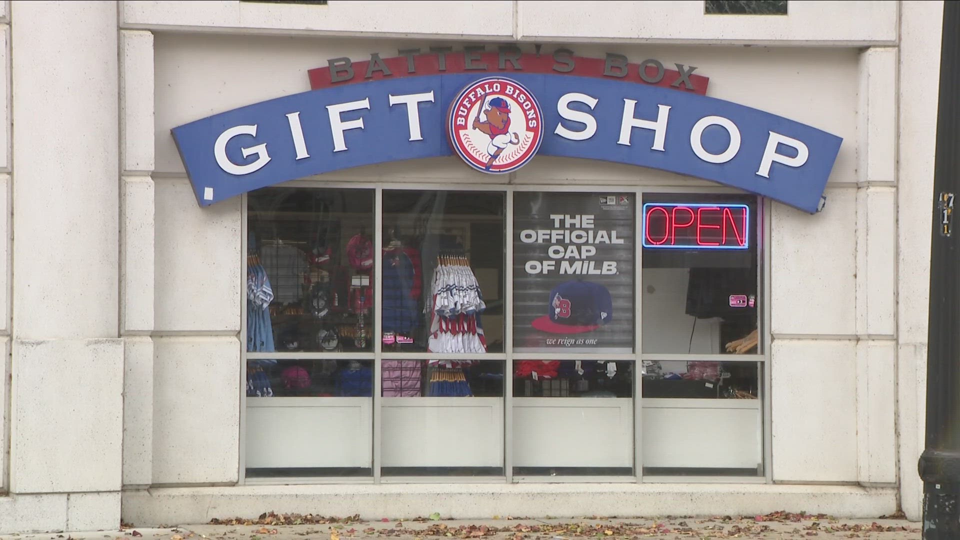 Police say two glass windows at the gift shop were broken and a cash register was taken.