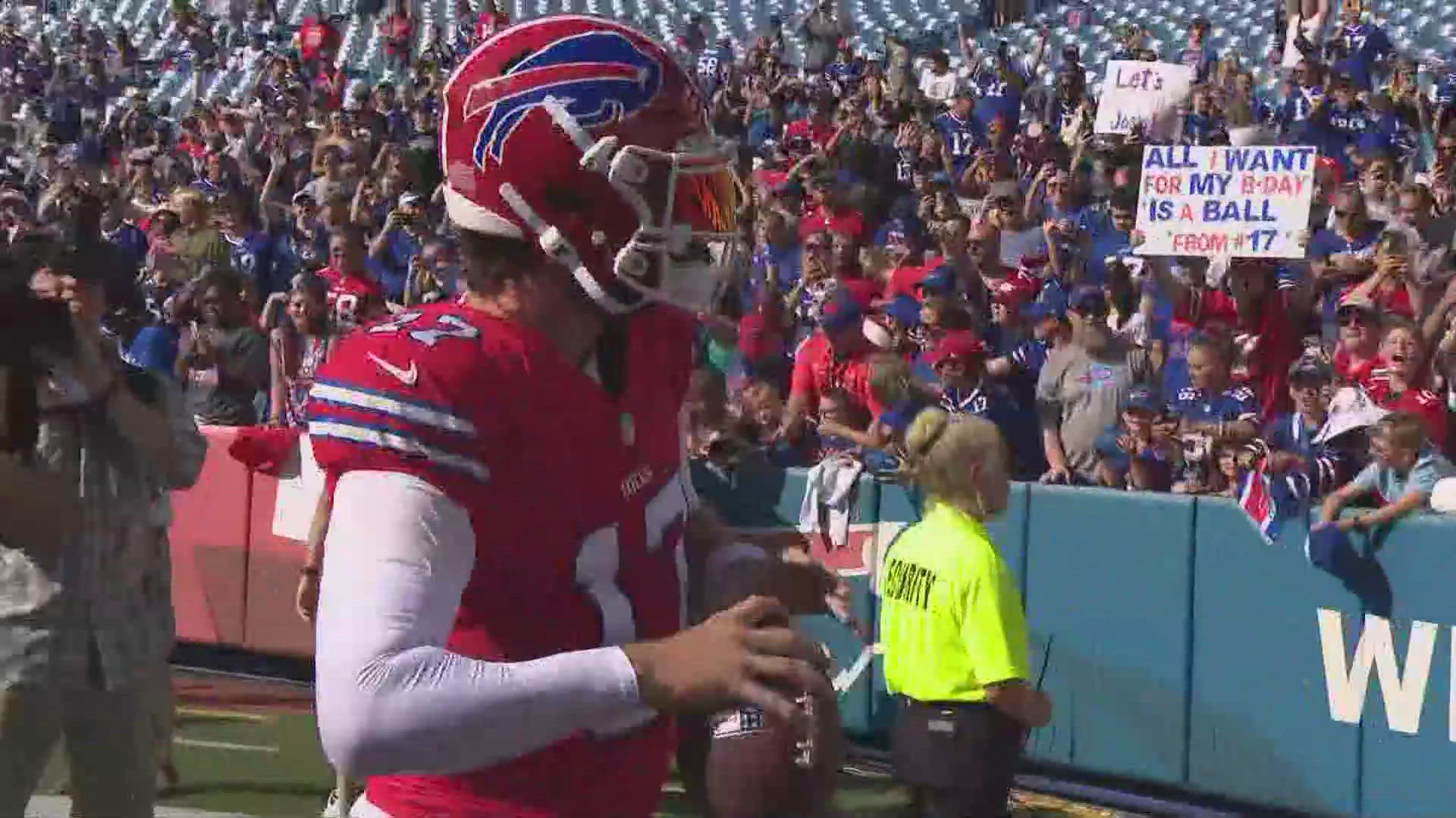 Bills fans flocked to Highmark Stadium for the Return of the Blue & Red practice on Friday evening.