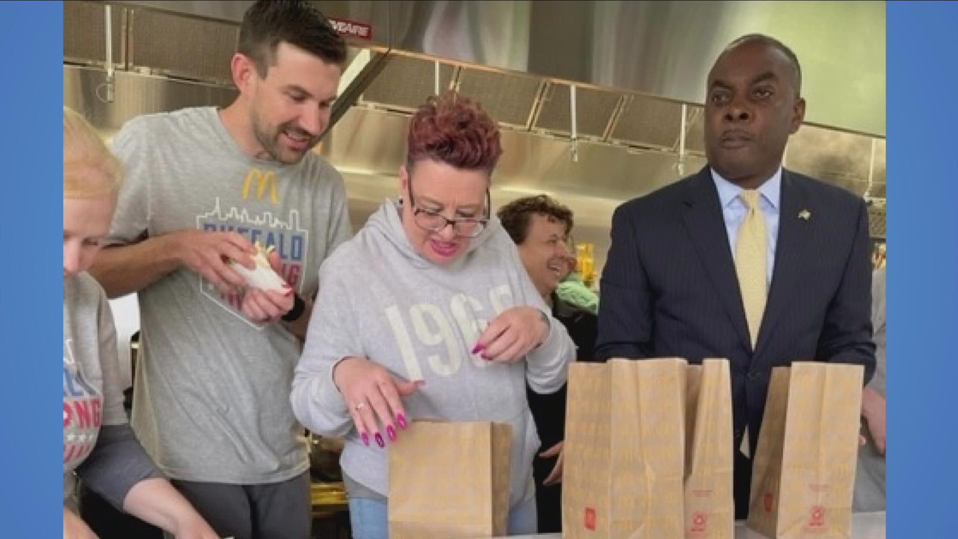 Dave Singelyn worked with McDonald's and the Recource Council of WNY to serve meals to the East Buffalo community out of the "McRig."
