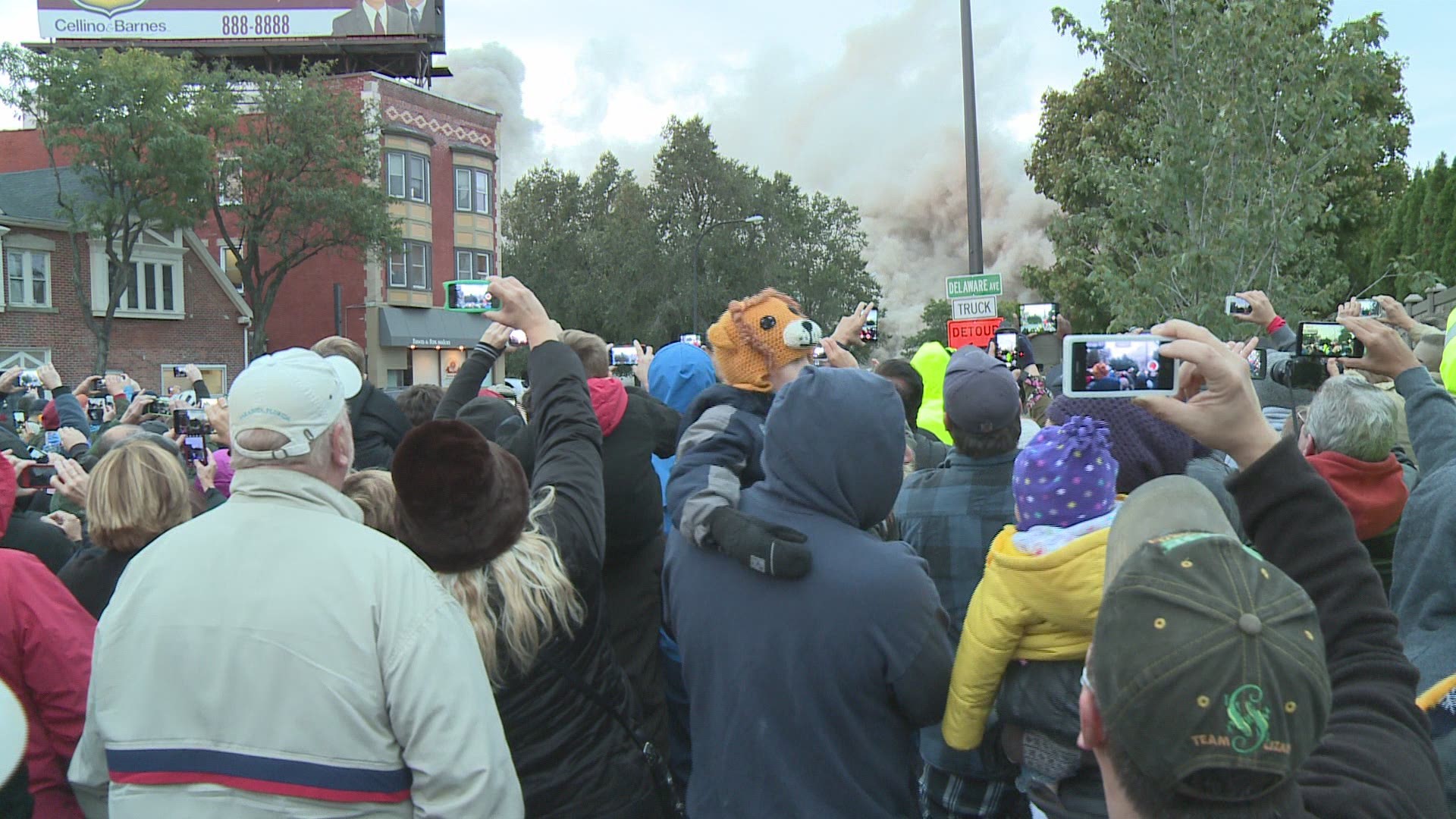 Watch the Millard Fillmore Gates Hospital Implosion from where the crowd watched from