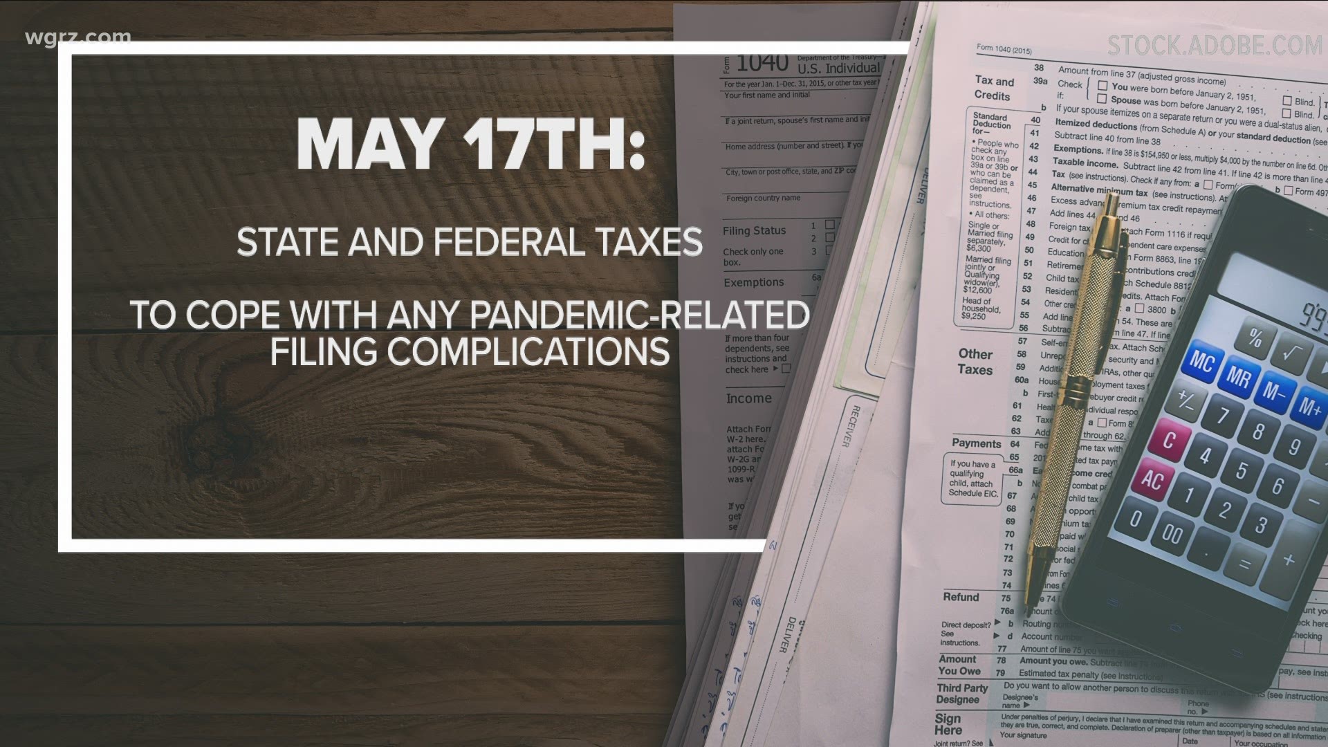 You now have until May 17 to do your state and federal taxes. The 30-day extensions, is to compensate for those who are dealing with pandemic-related complications.