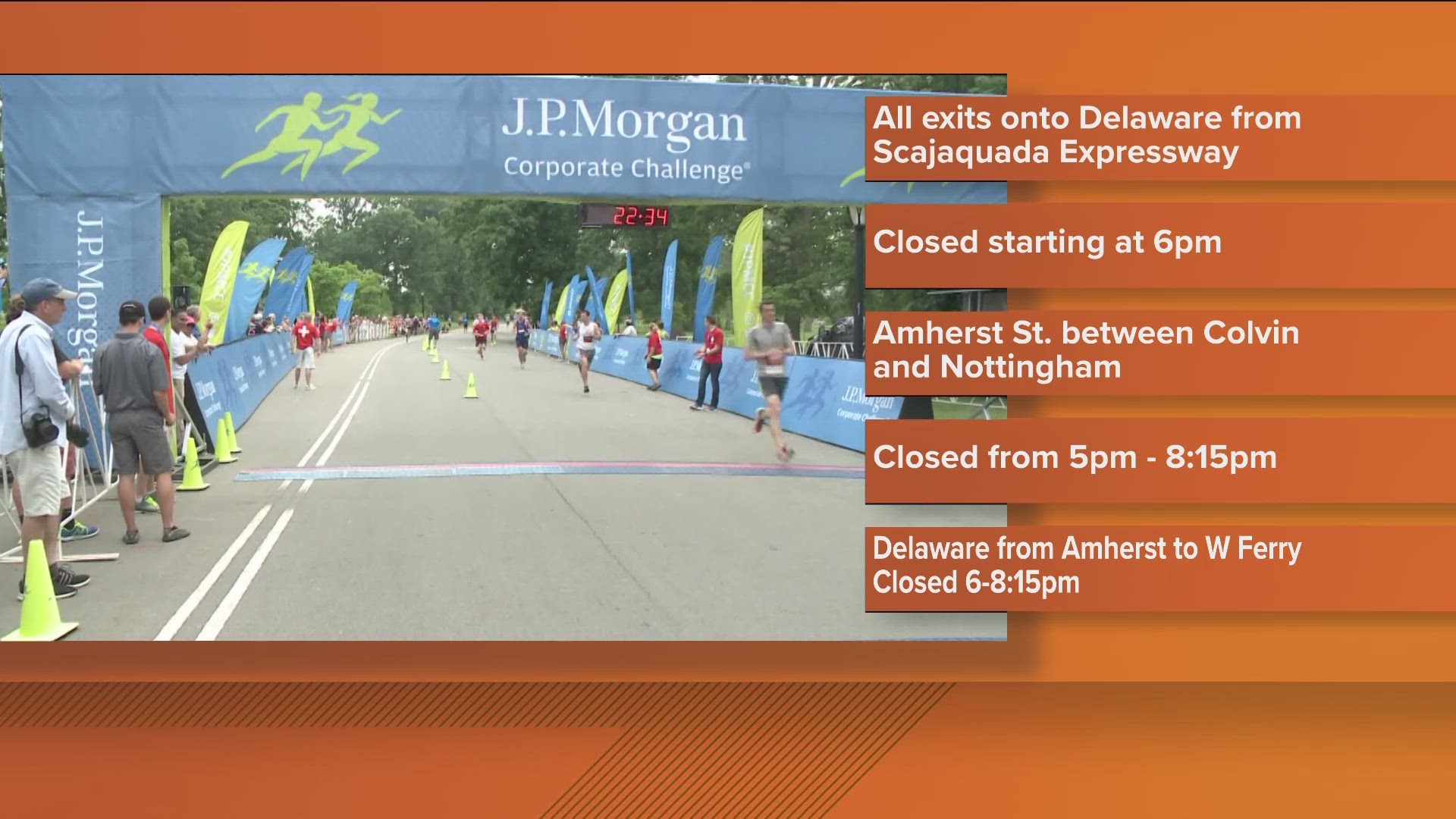 The 41st J.P. Morgan Corporate Challenge is planned for this Thursday starting at Delaware Park.