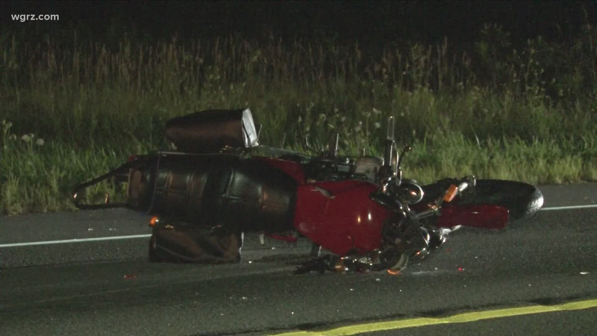 26-year-old Travis Hartloff is in critical condition after his motorcycle was rear-ended on Route 77... throwing him into the road, where he was hit by another car