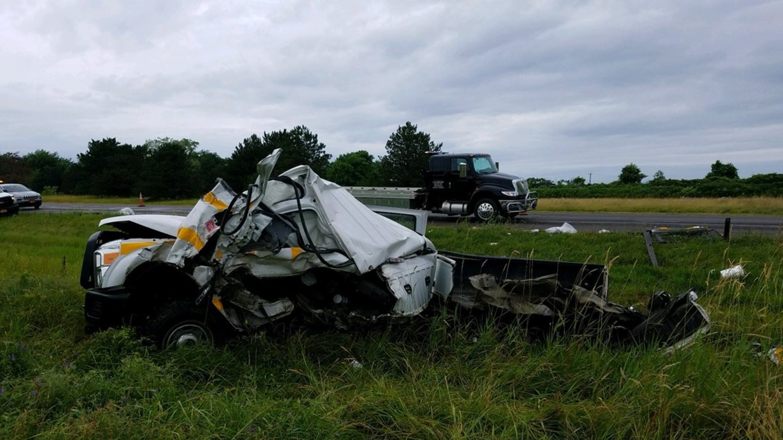 Thruway workers escape injury after vehicle hit by tractor trailer ...