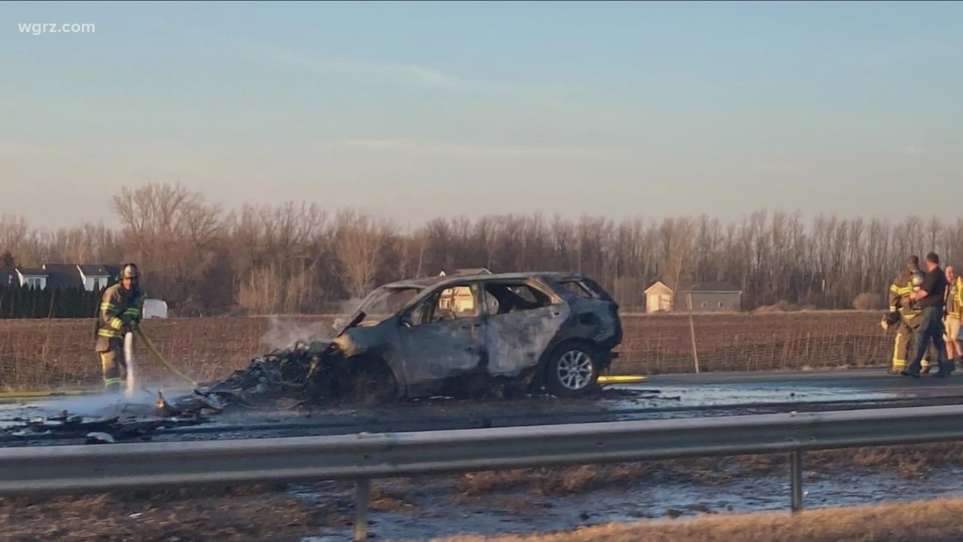 A serious crash has shut down a part of the thruway.  One person has been flown to a hospital and two others were taken by ambulance.