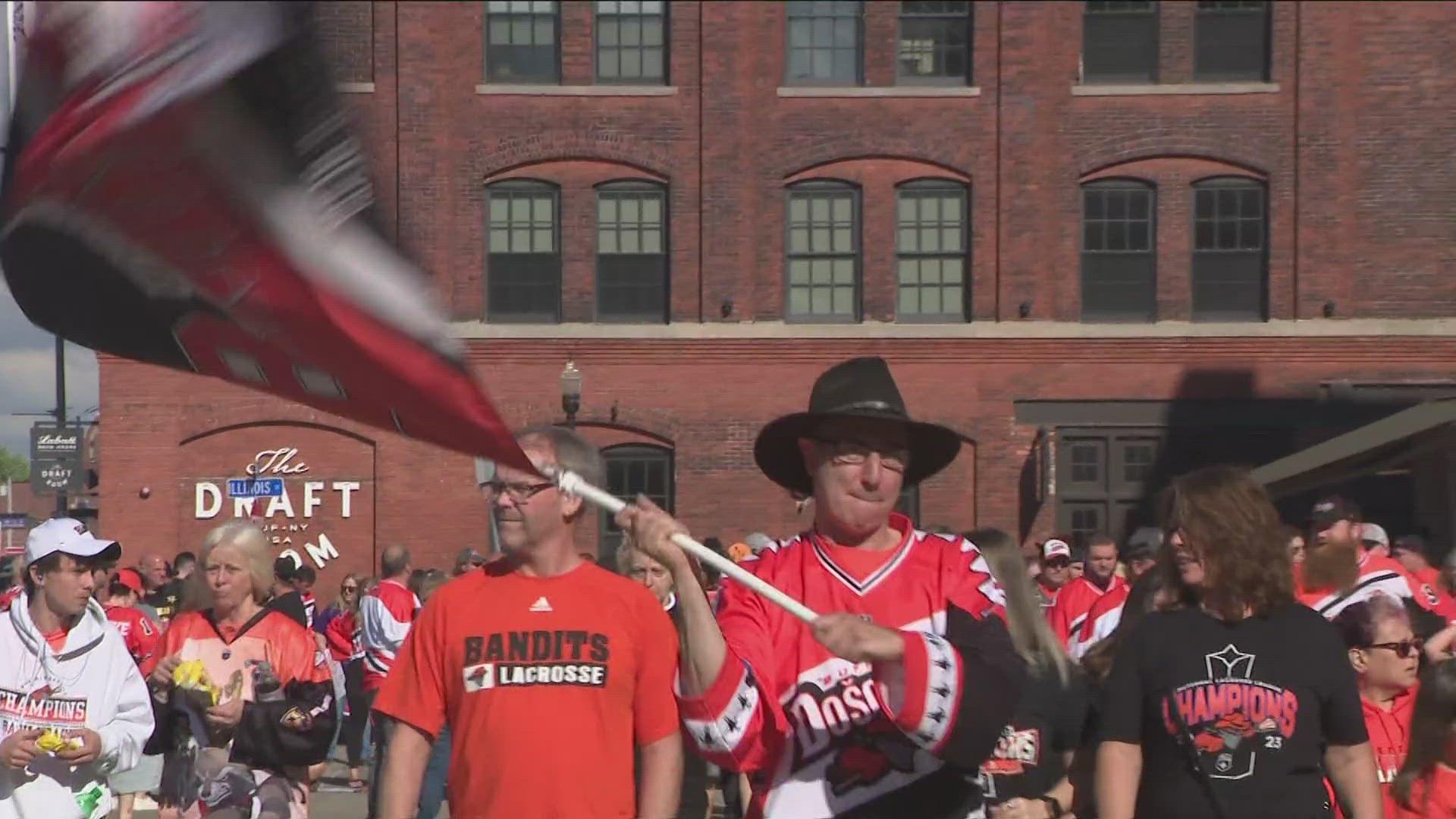 Crowds on their way into the game carried signs,  let out screams, and wore lots of Bandits swag, all a part of the experience, they say.