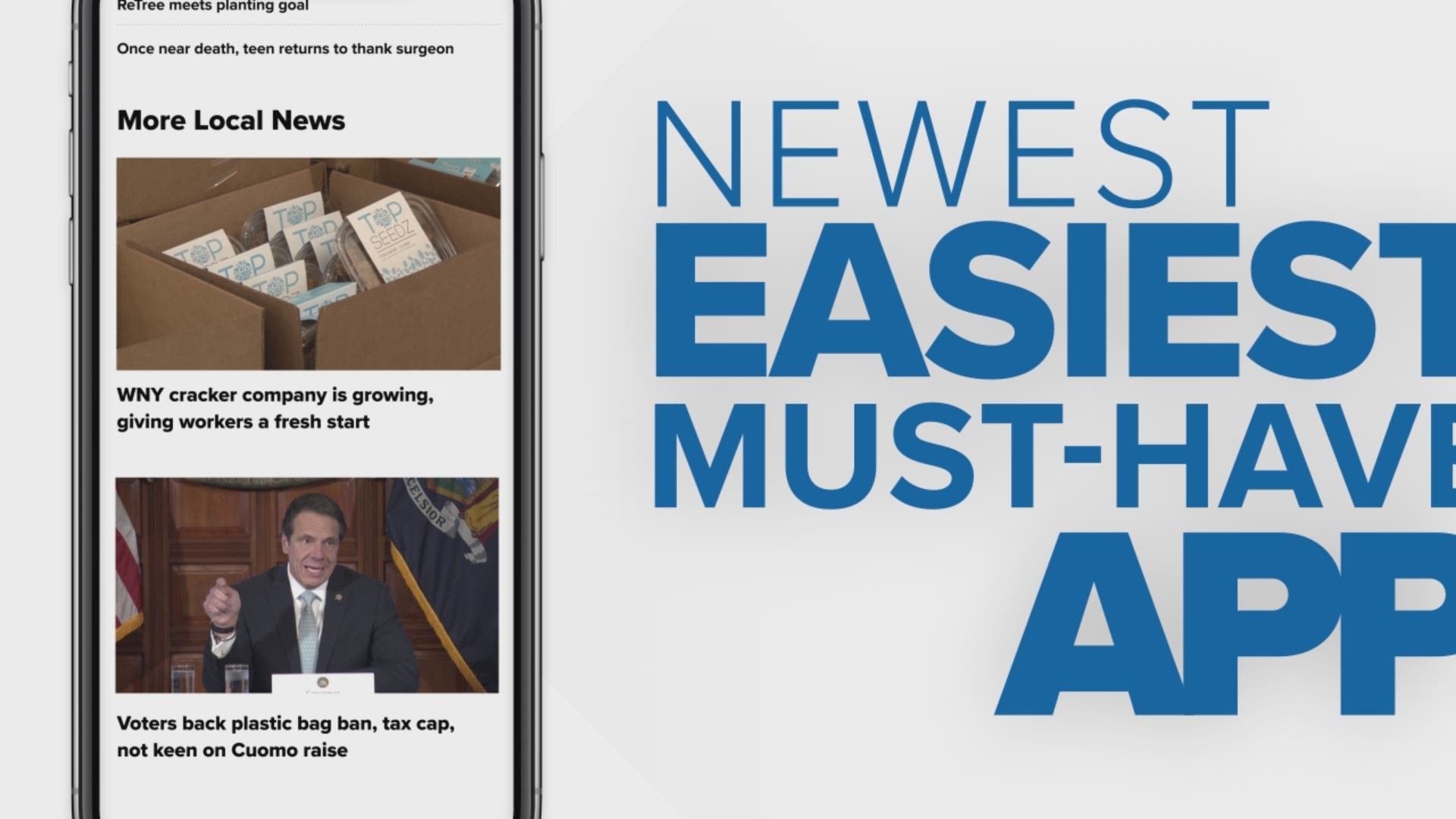 We’re excited to share with you that we've launched an all-new and improved mobile app designed for our most important audience: You.   On our new app, it’s easy to follow your favorite topics, check the local forecast and watch live video.