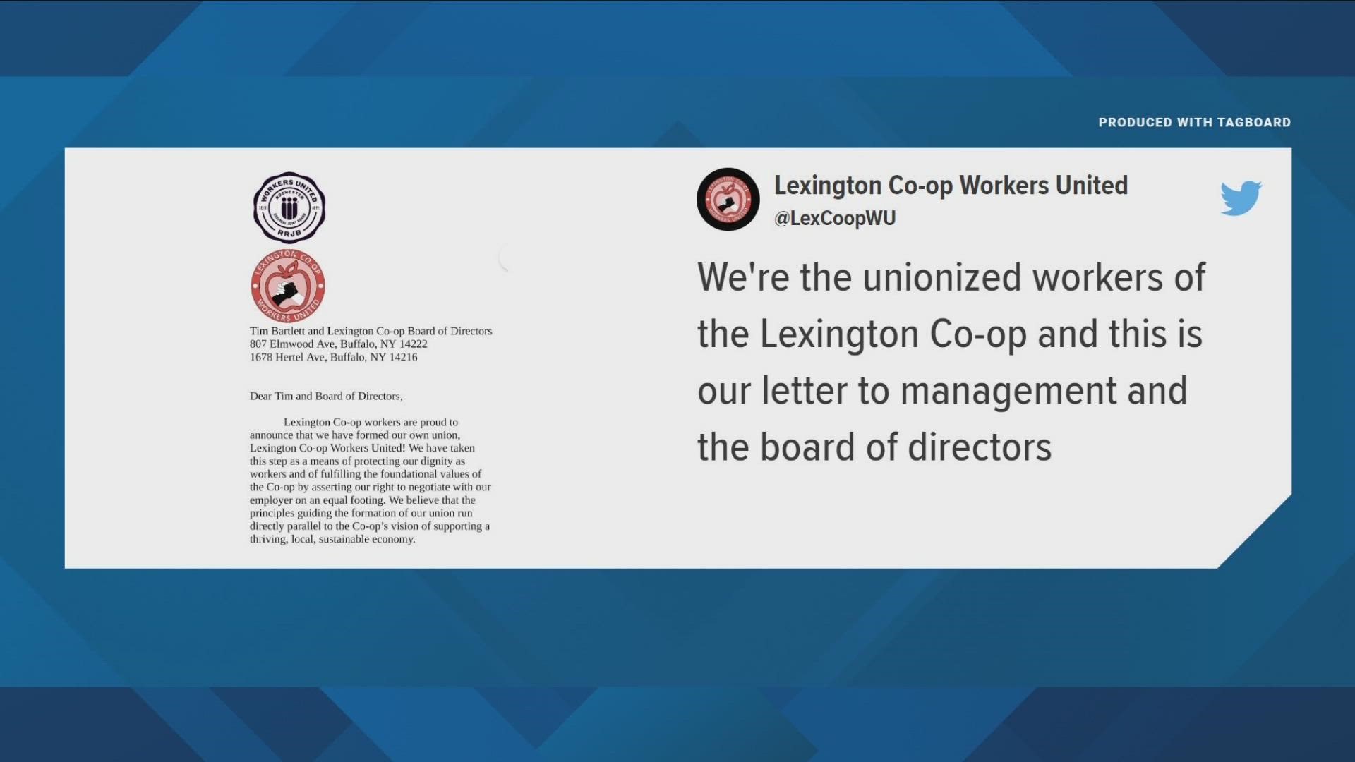Workers at the Lexington Co-op move to unionize