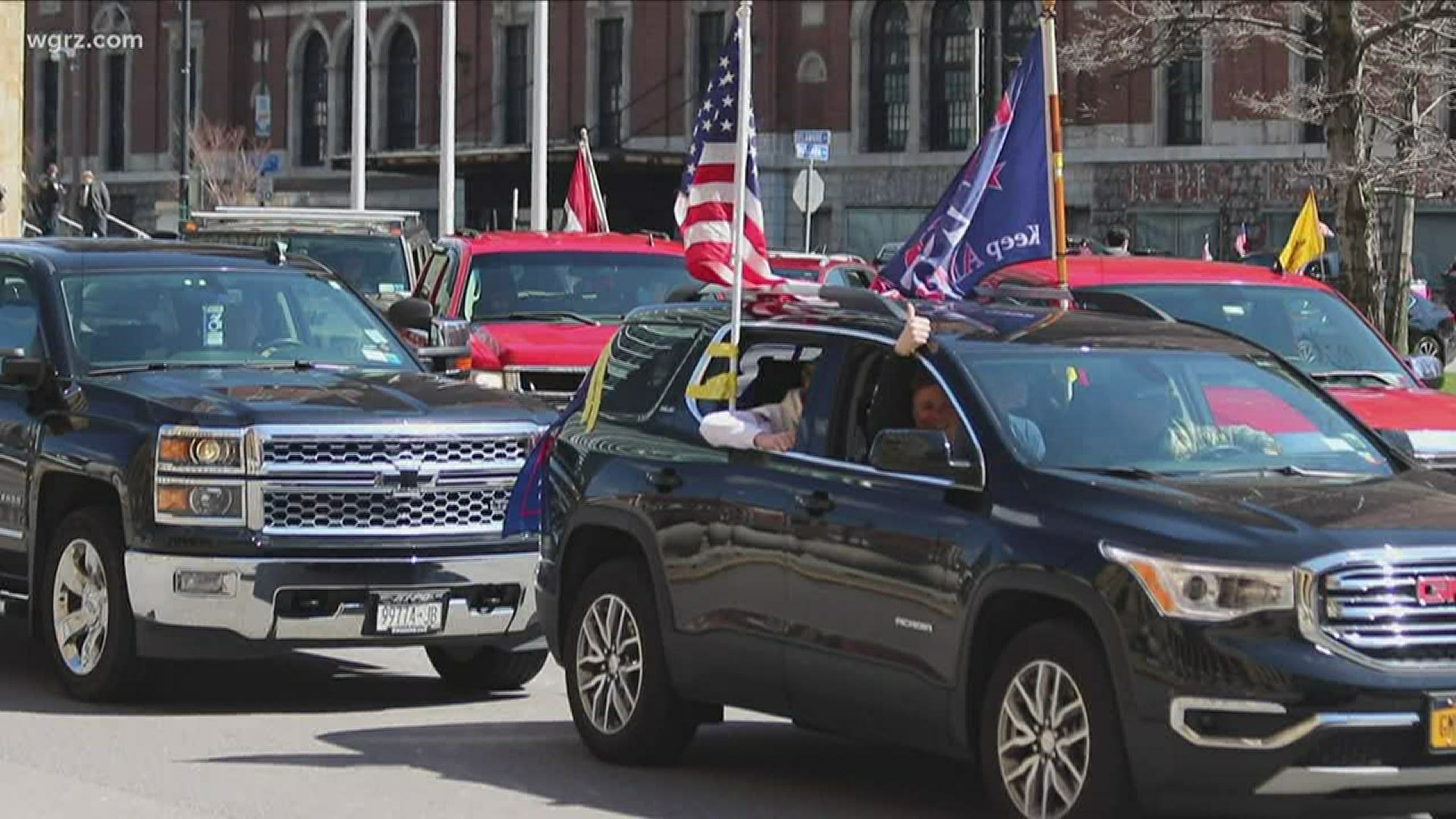 Protest against NYS pause in Niagara Square