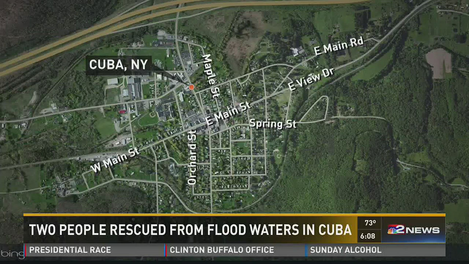 Two People Rescued from Flood Waters in Cuba, NY