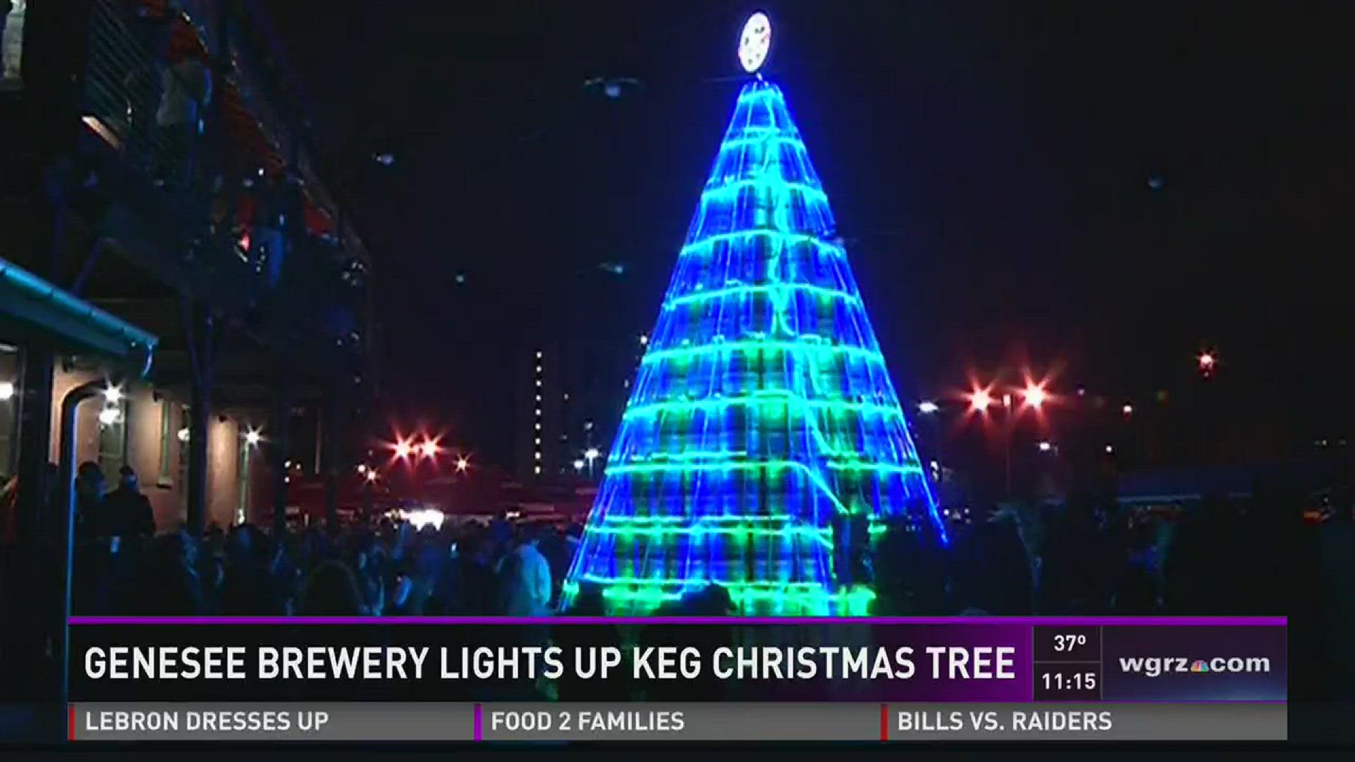 Genesee Brewery Lights Up Keg Christmas Tree