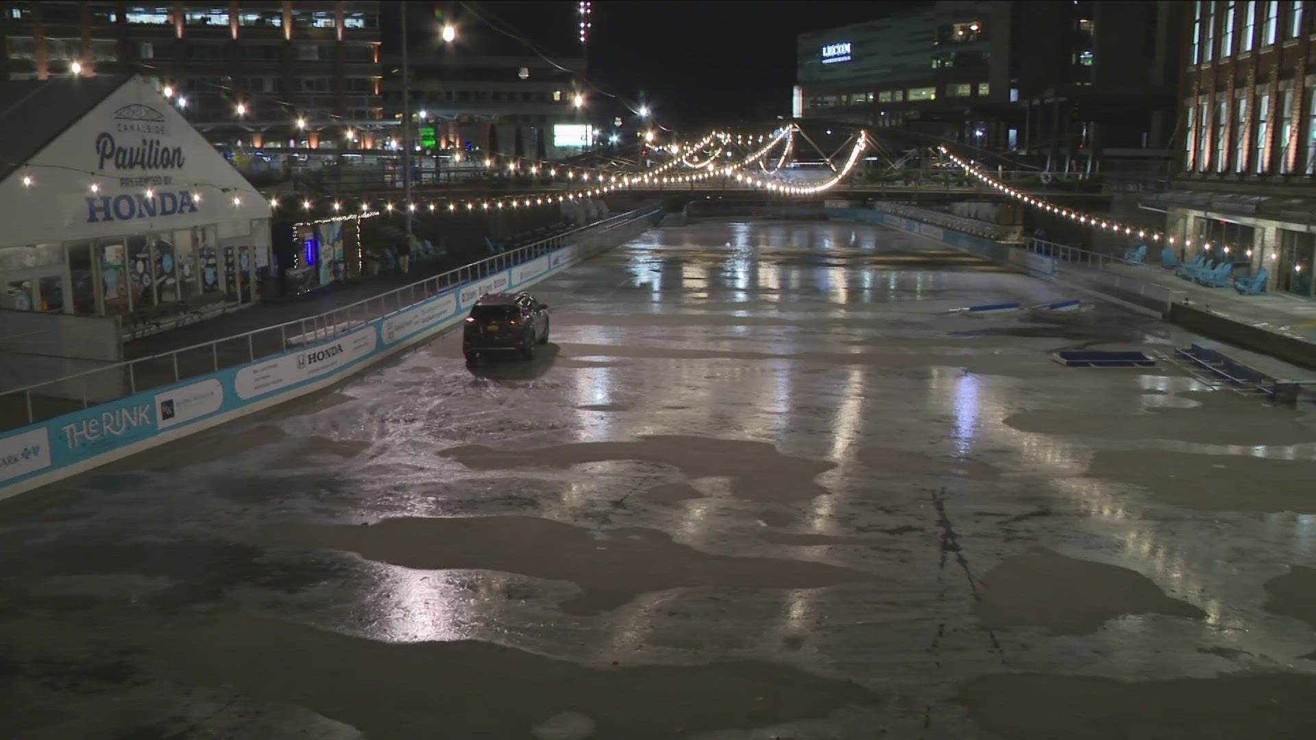 The opening of the ice at Canalside has been delayed